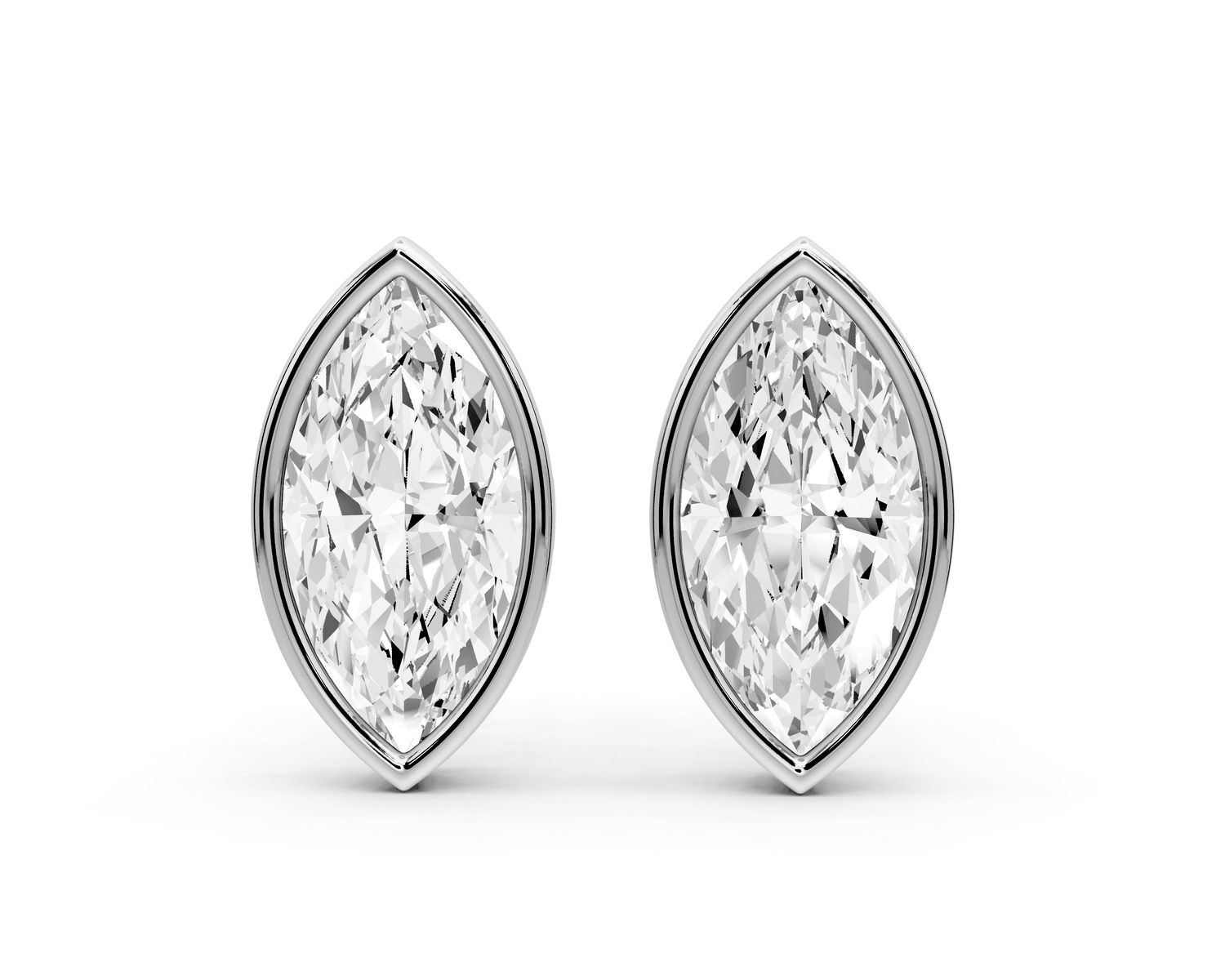Noa - 3ct 14k white gold Marquise - Cut Diamond Stud Earrings - Mr. Alex Jewelry