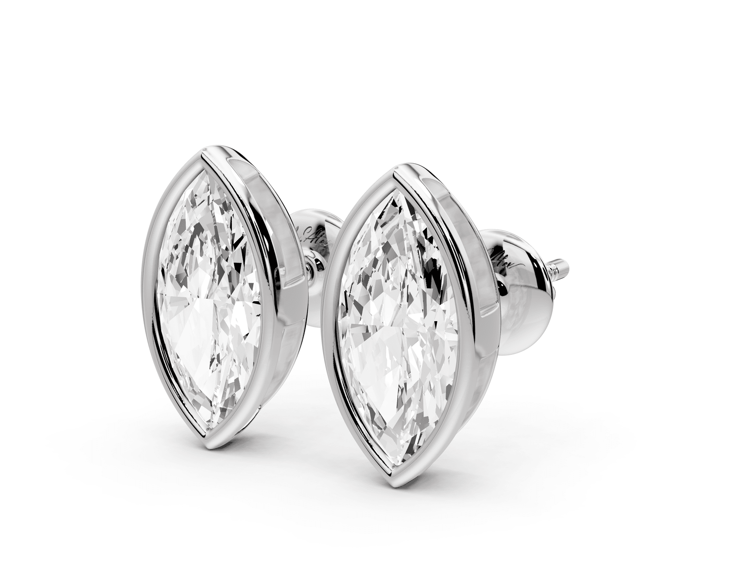 Noa - 3ct 14k white gold Marquise - Cut Diamond Stud Earrings - Mr. Alex Jewelry