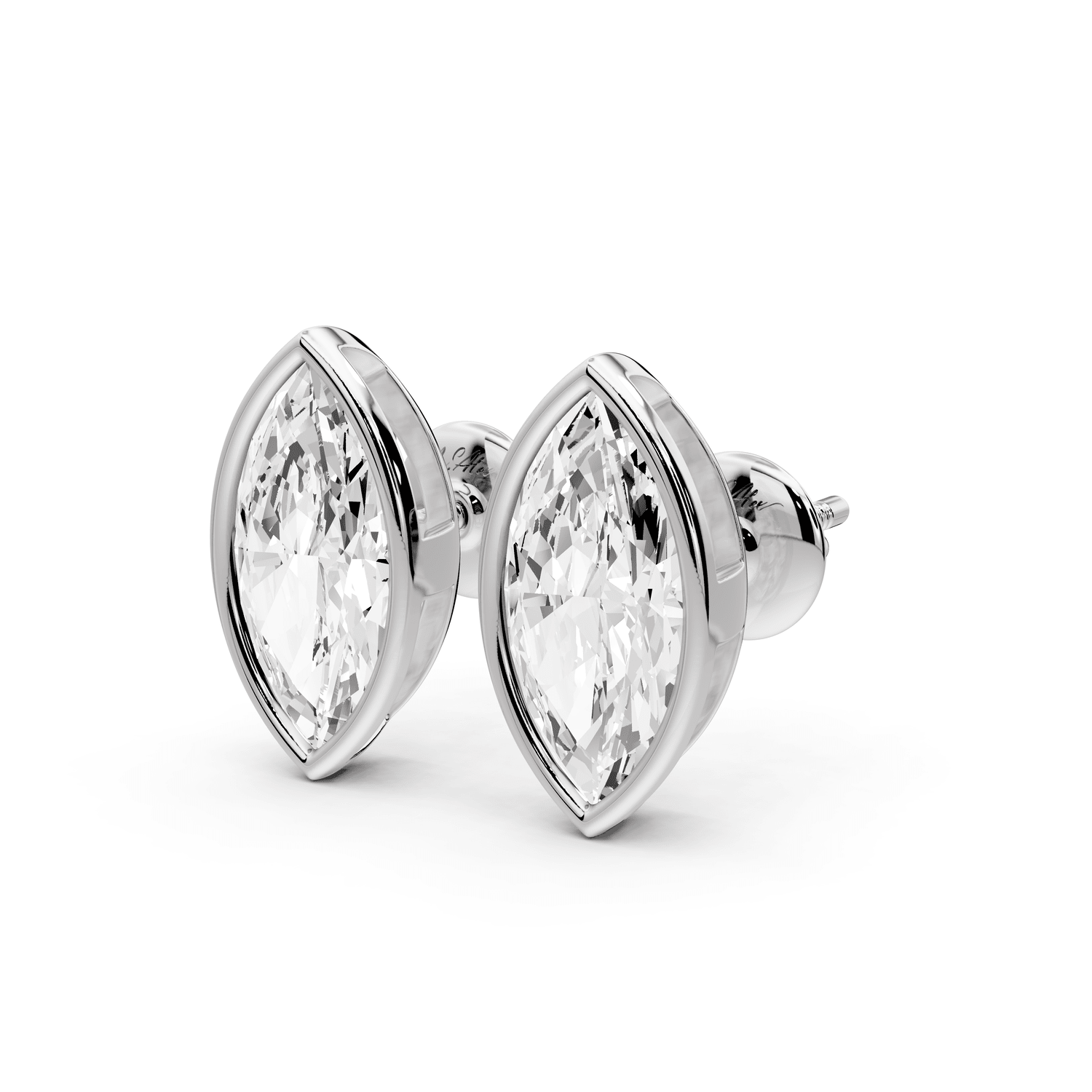 Noa - 3ct 14k white gold Marquise - Cut Diamond Stud Earrings - Mr. Alex Jewelry