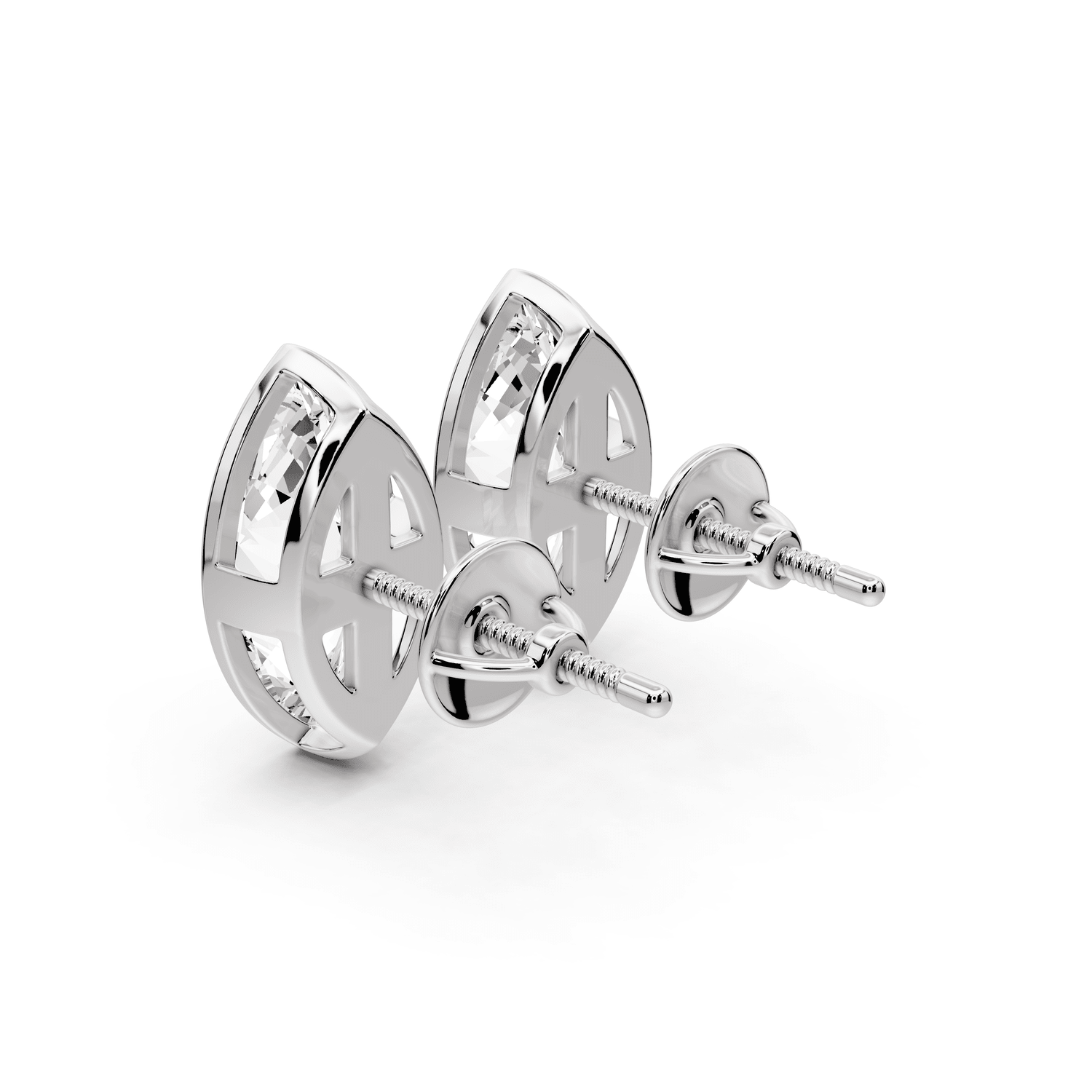 Noa - 3ct 14k white gold Marquise - Cut Diamond Stud Earrings - Mr. Alex Jewelry