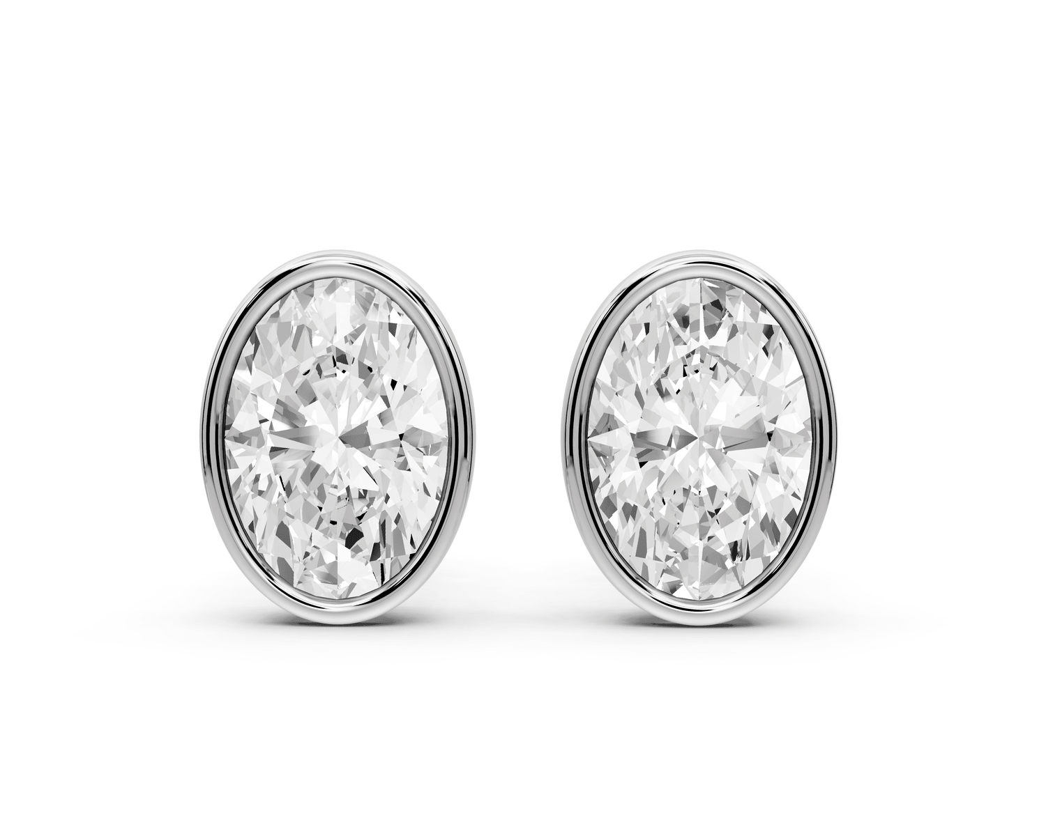 Noa - 3ct 14k white gold Oval - Cut Diamond Stud Earrings - Mr. Alex Jewelry