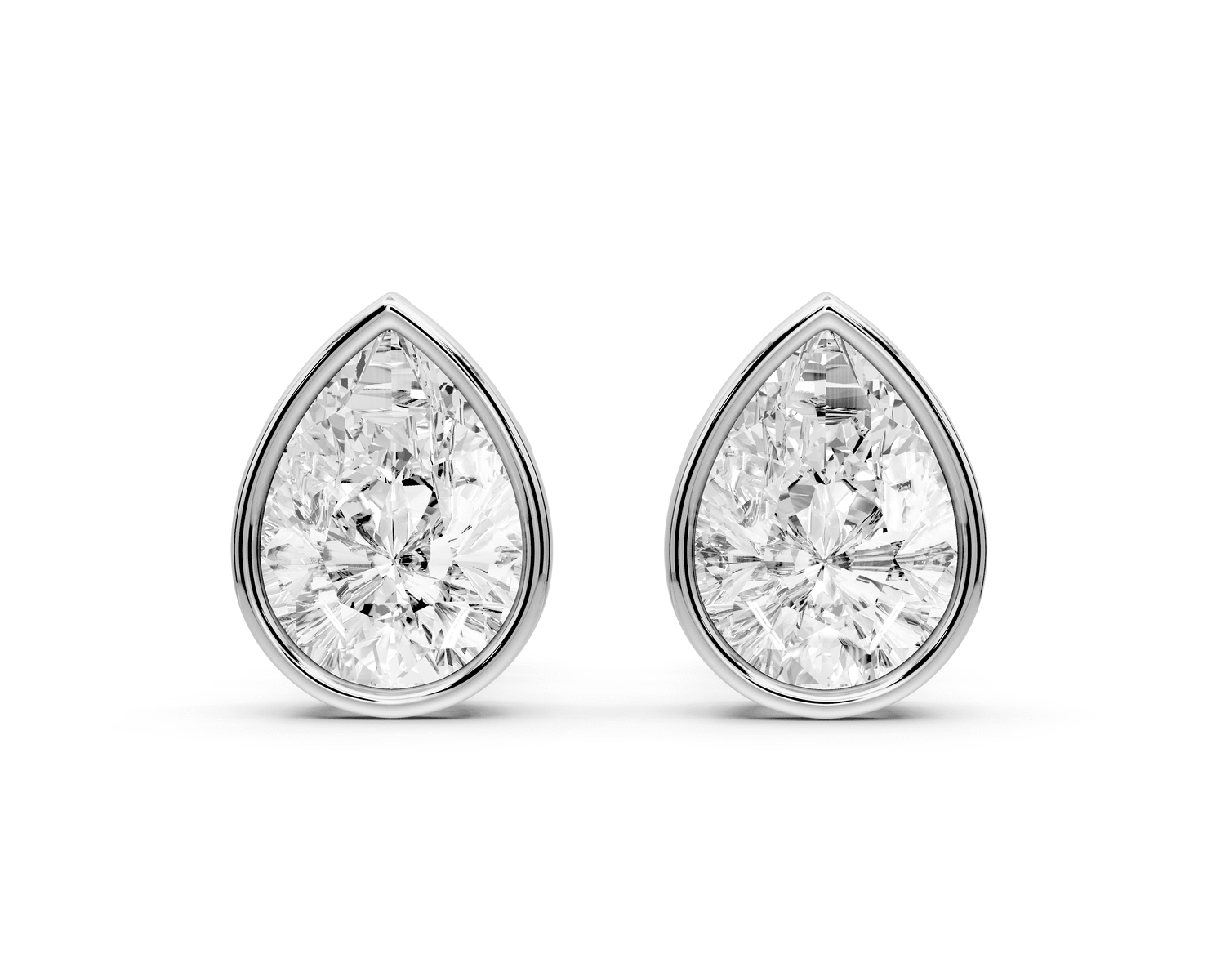 Noa - 3ct 14k white gold Pear - Cut Diamond Stud Earrings - Mr. Alex Jewelry