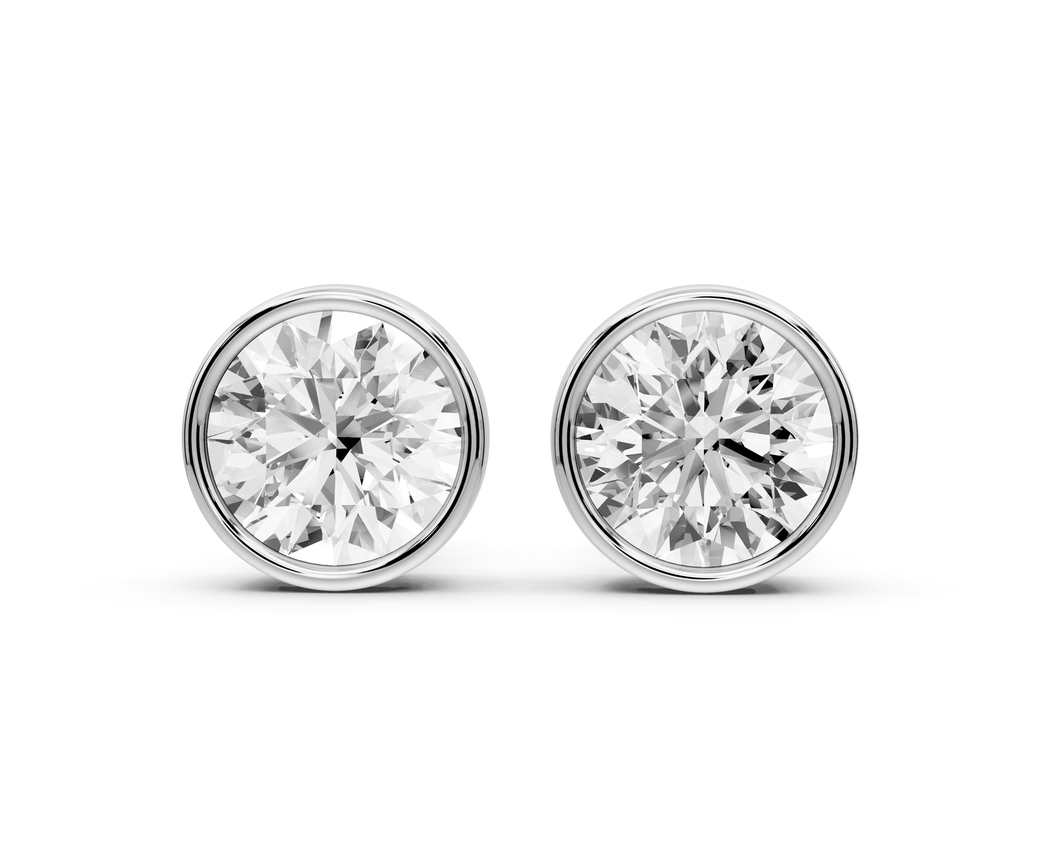 Noa - 3ct 14k white gold Round - Cut Diamond Stud Earrings - Mr. Alex Jewelry