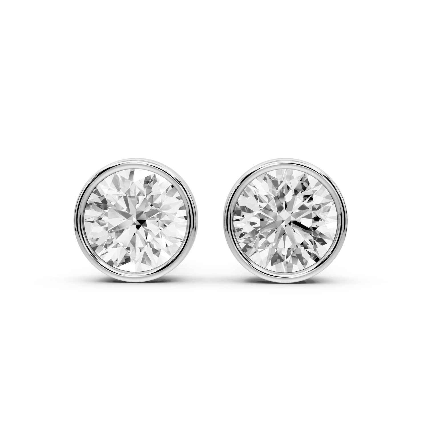 Noa - 3ct 14k white gold Round - Cut Diamond Stud Earrings - Mr. Alex Jewelry