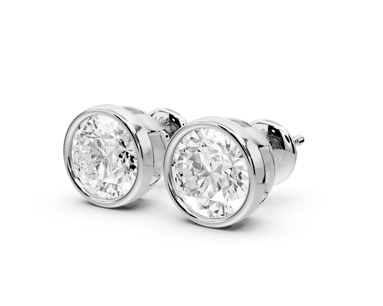 Noa - 3ct 14k white gold Round - Cut Diamond Stud Earrings - Mr. Alex Jewelry