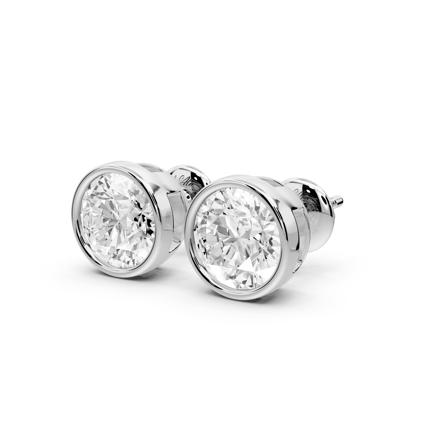 Noa - 3ct 14k white gold Round - Cut Diamond Stud Earrings - Mr. Alex Jewelry