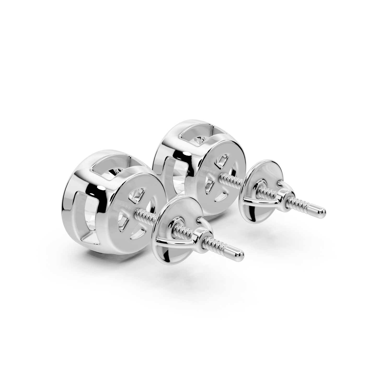 Noa - 3ct 14k white gold Round - Cut Diamond Stud Earrings - Mr. Alex Jewelry
