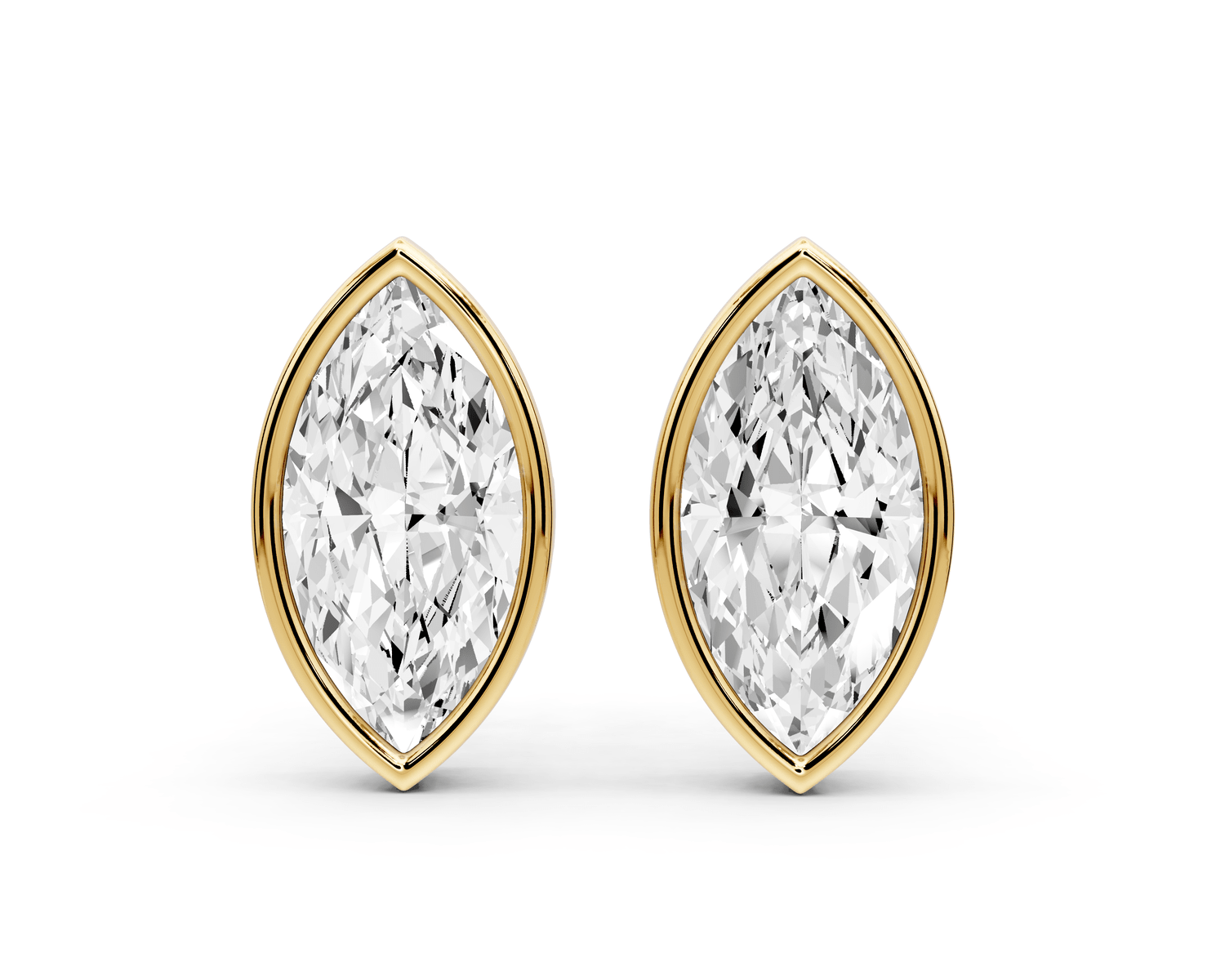 Noa - 3ct 14k yellow gold Marquise - Cut Diamond Stud Earrings - Mr. Alex Jewelry