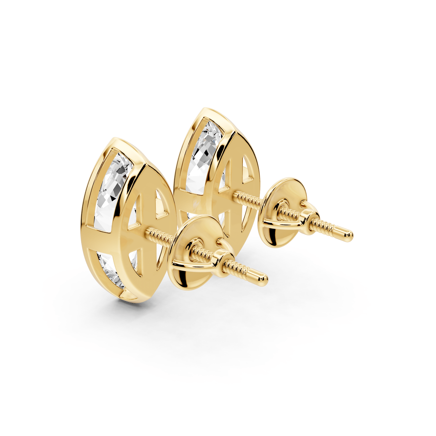 Noa - 3ct 14k yellow gold Marquise - Cut Diamond Stud Earrings - Mr. Alex Jewelry