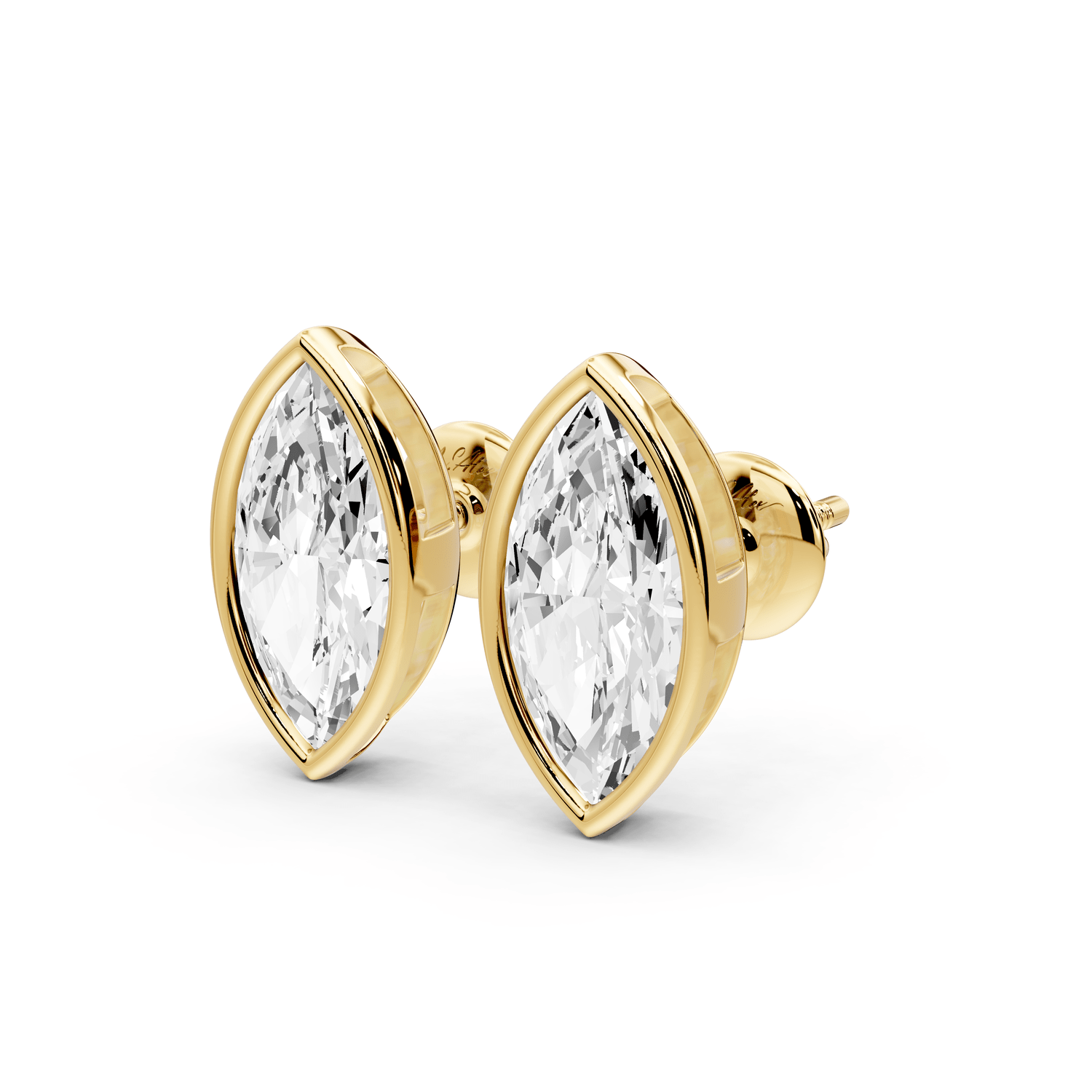 Noa - 3ct 14k yellow gold Marquise - Cut Diamond Stud Earrings - Mr. Alex Jewelry
