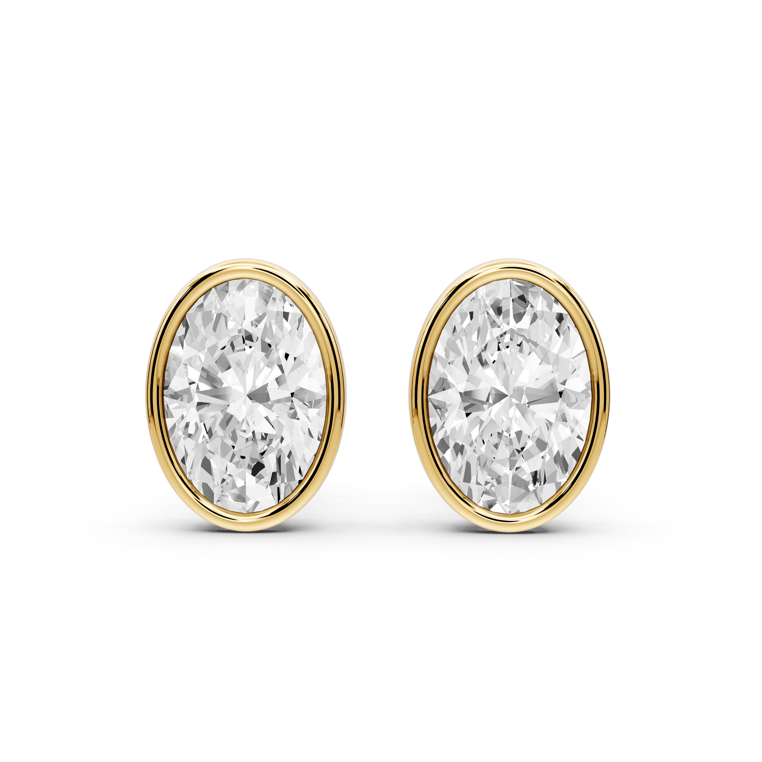 Noa - 3ct 14k yellow gold Oval - Cut Diamond Stud Earrings - Mr. Alex Jewelry