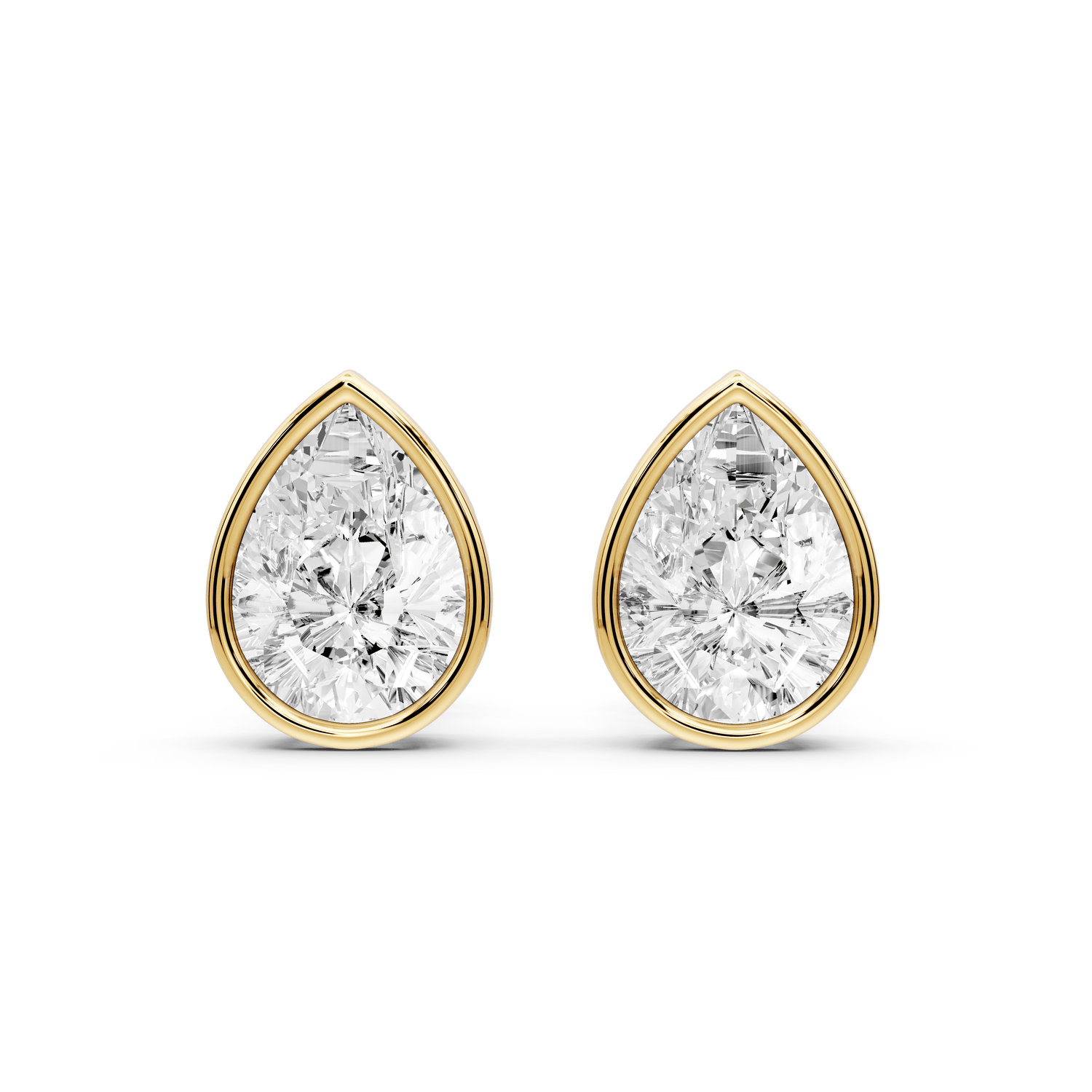 Noa - 3ct 14k yellow gold Pear - Cut Diamond Stud Earrings - Mr. Alex Jewelry