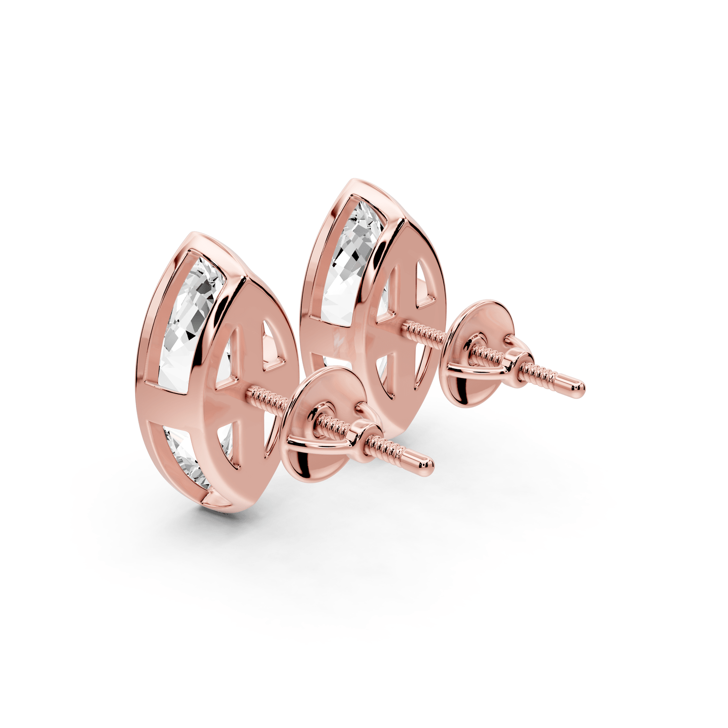 Noa - 4ct 14k rose gold Marquise - Cut Diamond Stud Earrings - Mr. Alex Jewelry