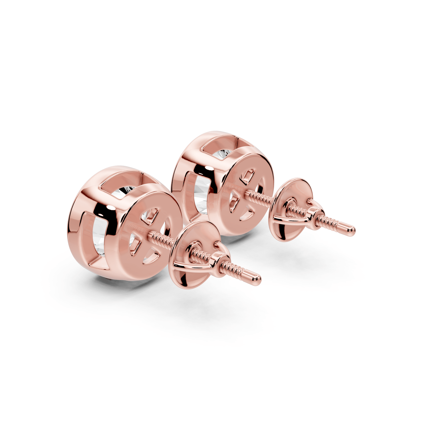 Noa - 4ct 14k rose gold Round - Cut Diamond Stud Earrings - Mr. Alex Jewelry