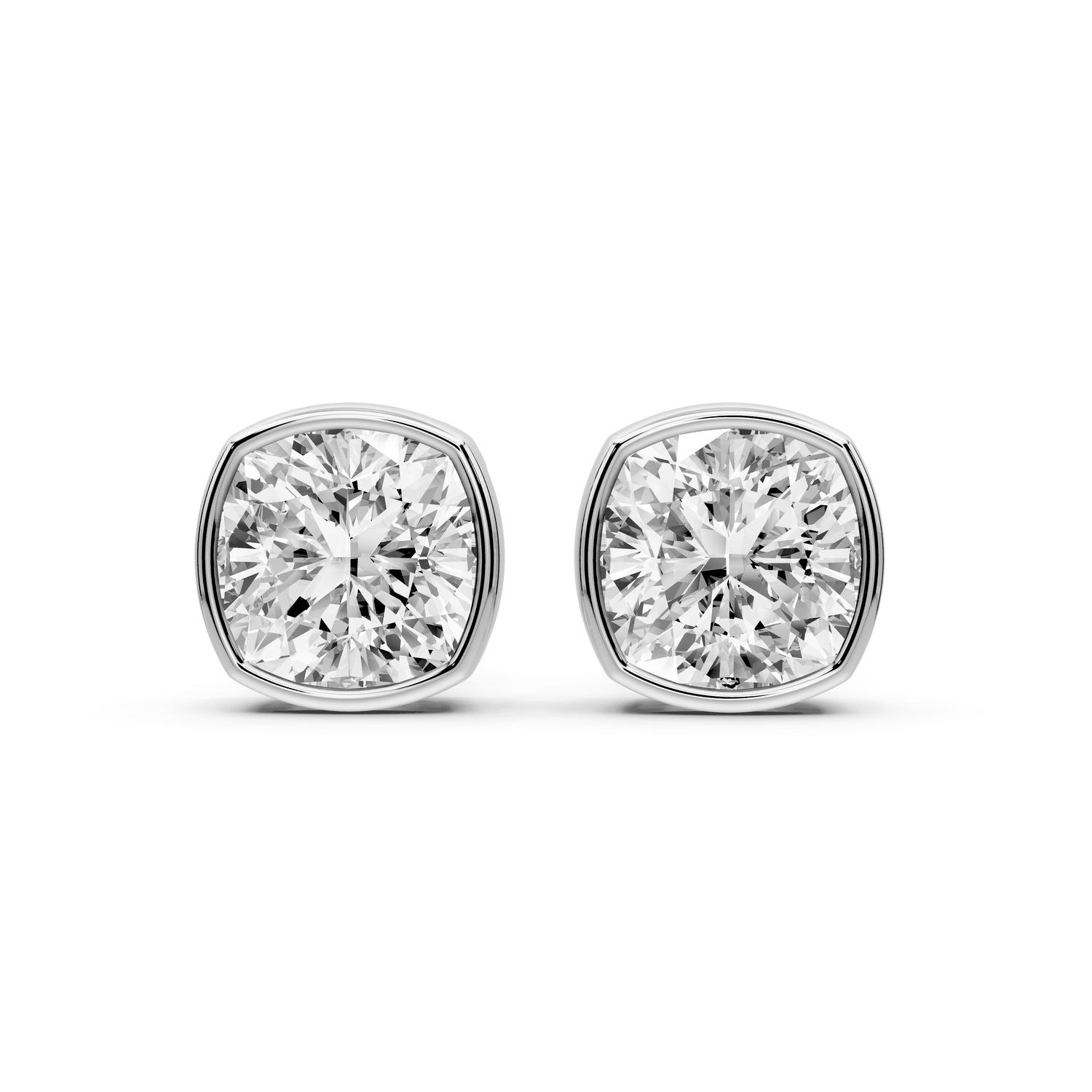 Noa - 4ct 14k white gold Cushion - Cut Diamond Stud Earrings - Mr. Alex Jewelry