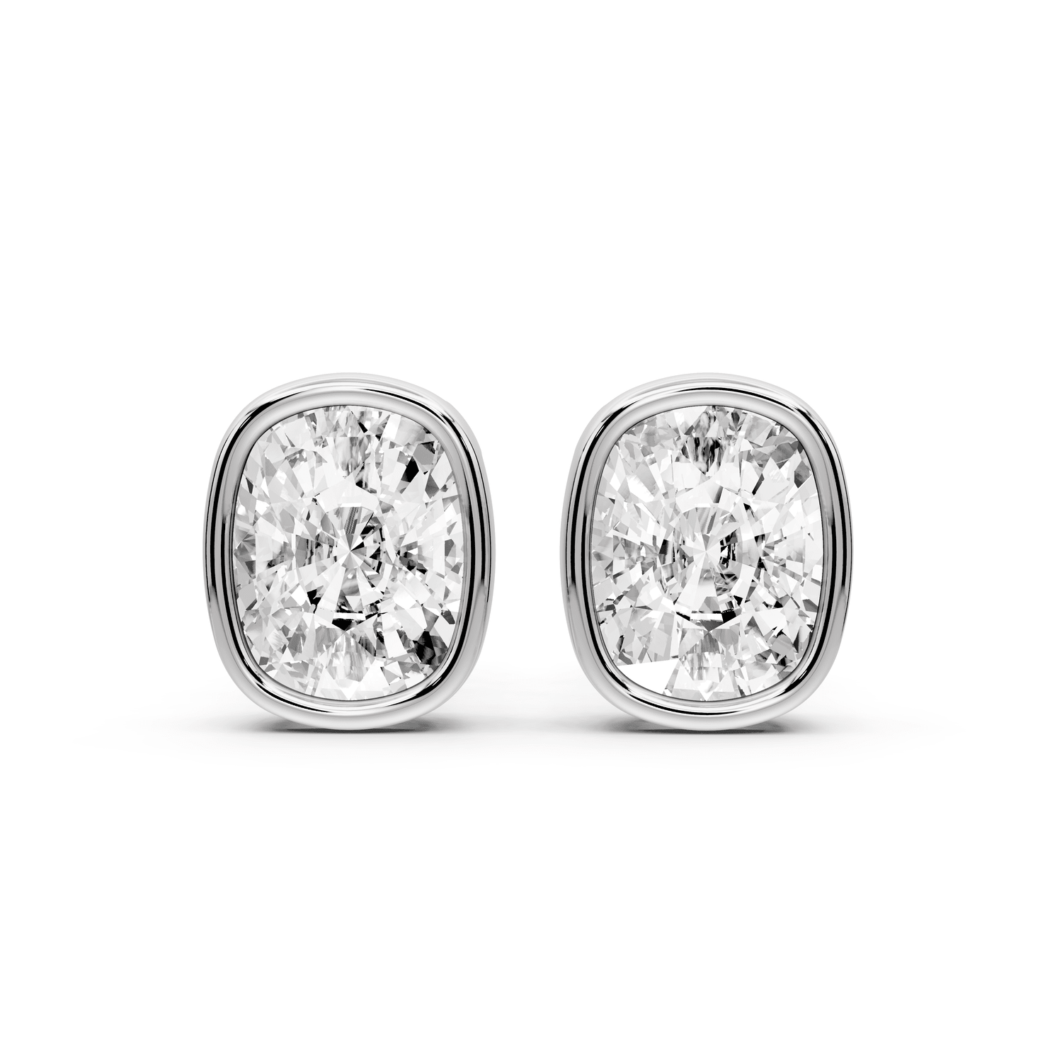 Noa - 4ct 14k white gold Elgcushion - Cut Diamond Stud Earrings - Mr. Alex Jewelry