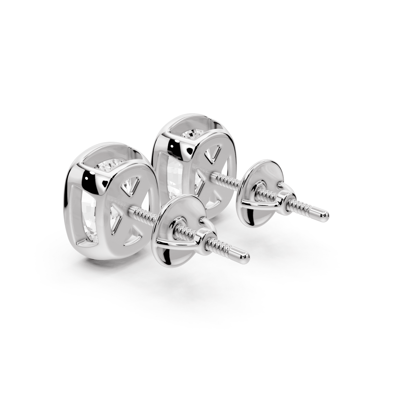 Noa - 4ct 14k white gold Elgcushion - Cut Diamond Stud Earrings - Mr. Alex Jewelry
