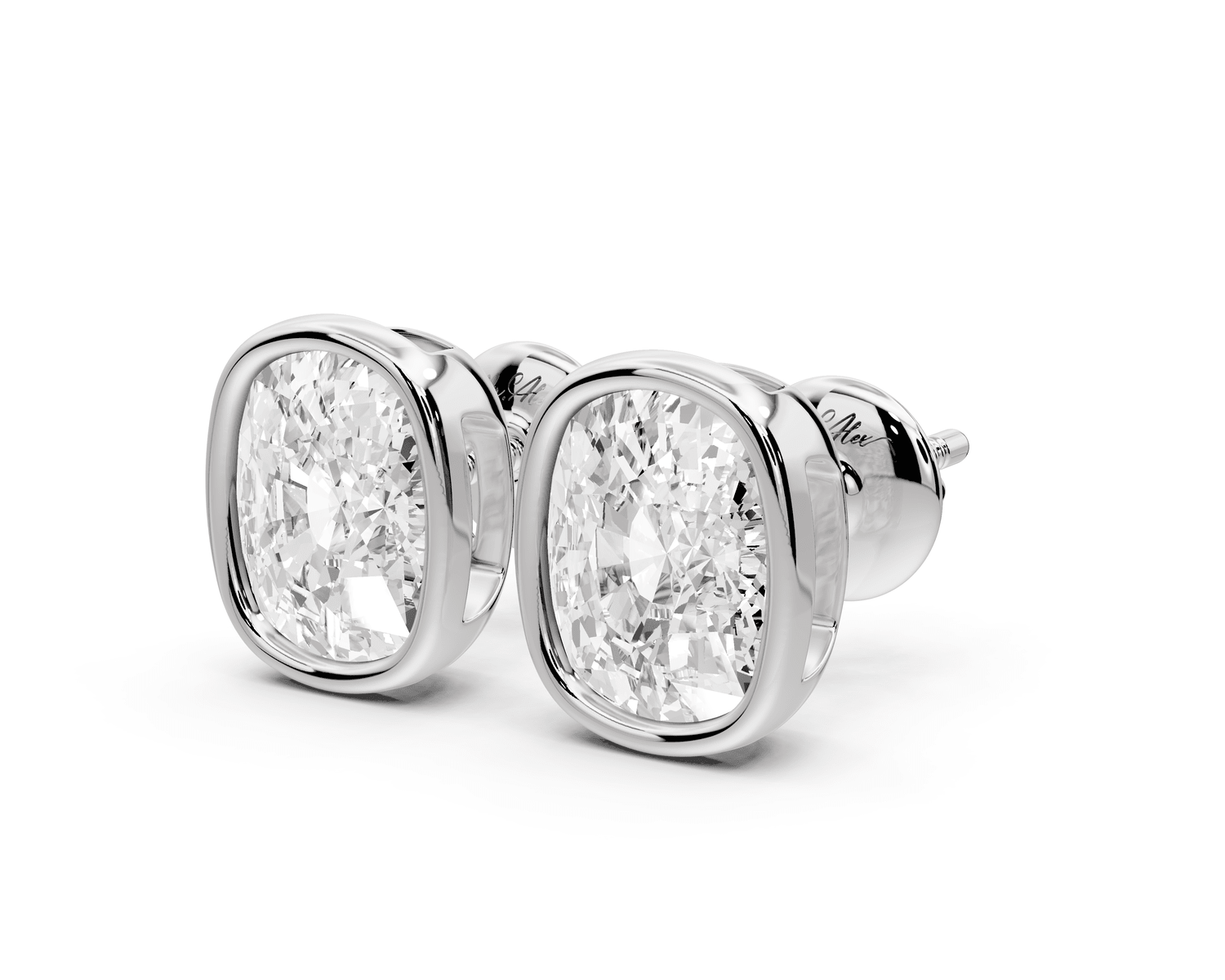 Noa - 4ct 14k white gold Elgcushion - Cut Diamond Stud Earrings - Mr. Alex Jewelry