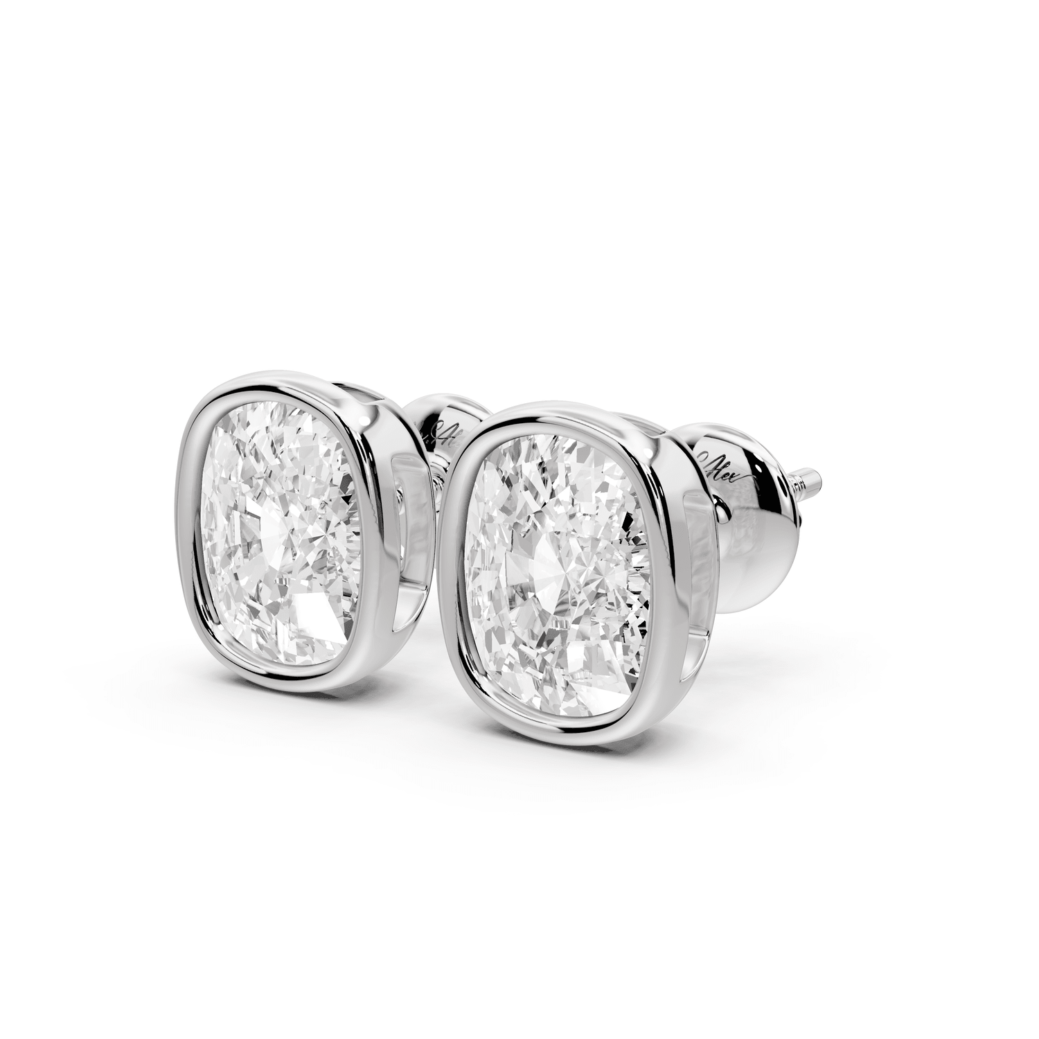 Noa - 4ct 14k white gold Elgcushion - Cut Diamond Stud Earrings - Mr. Alex Jewelry