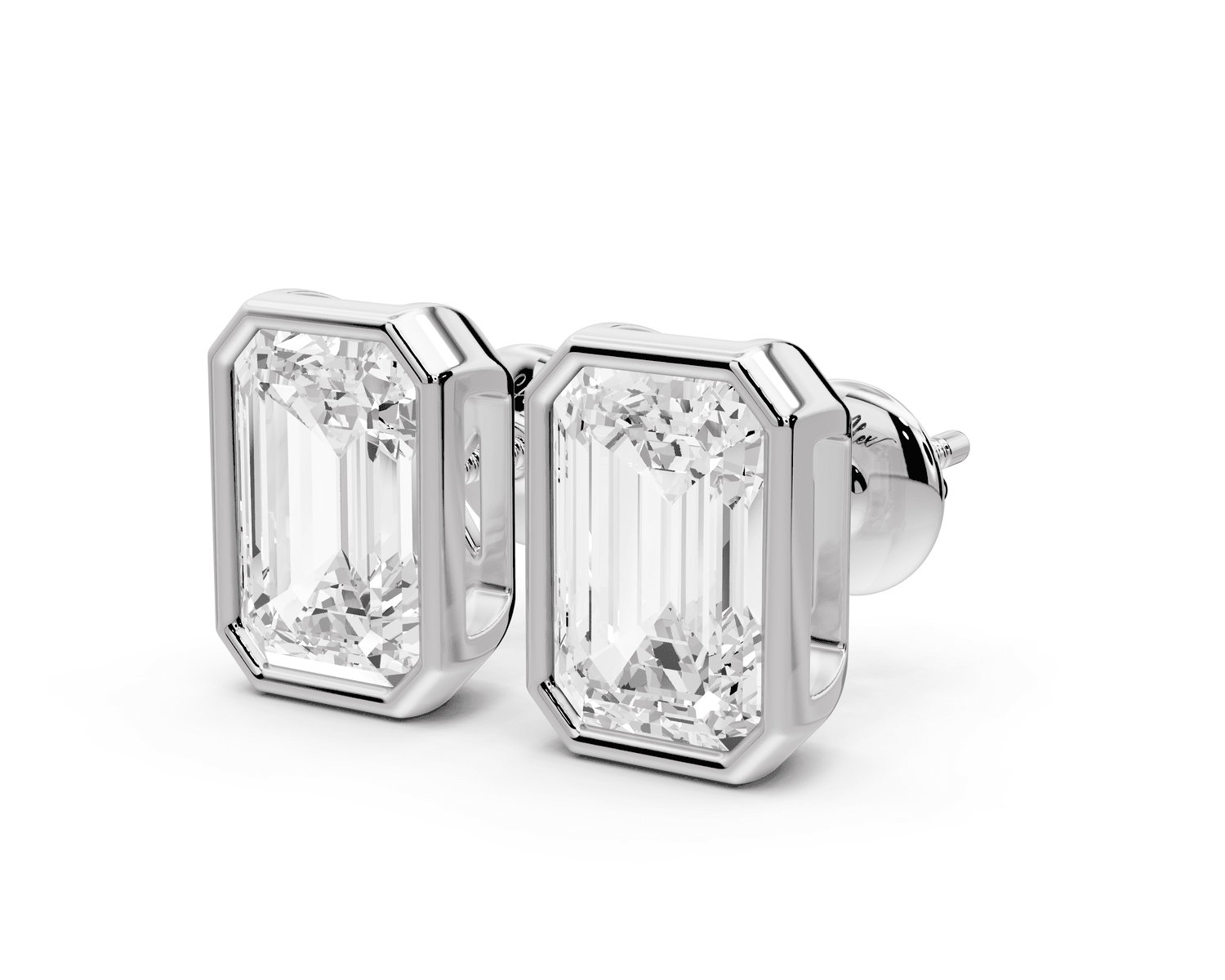 Noa - 4ct 14k white gold Emerald - Cut Diamond Stud Earrings - Mr. Alex Jewelry