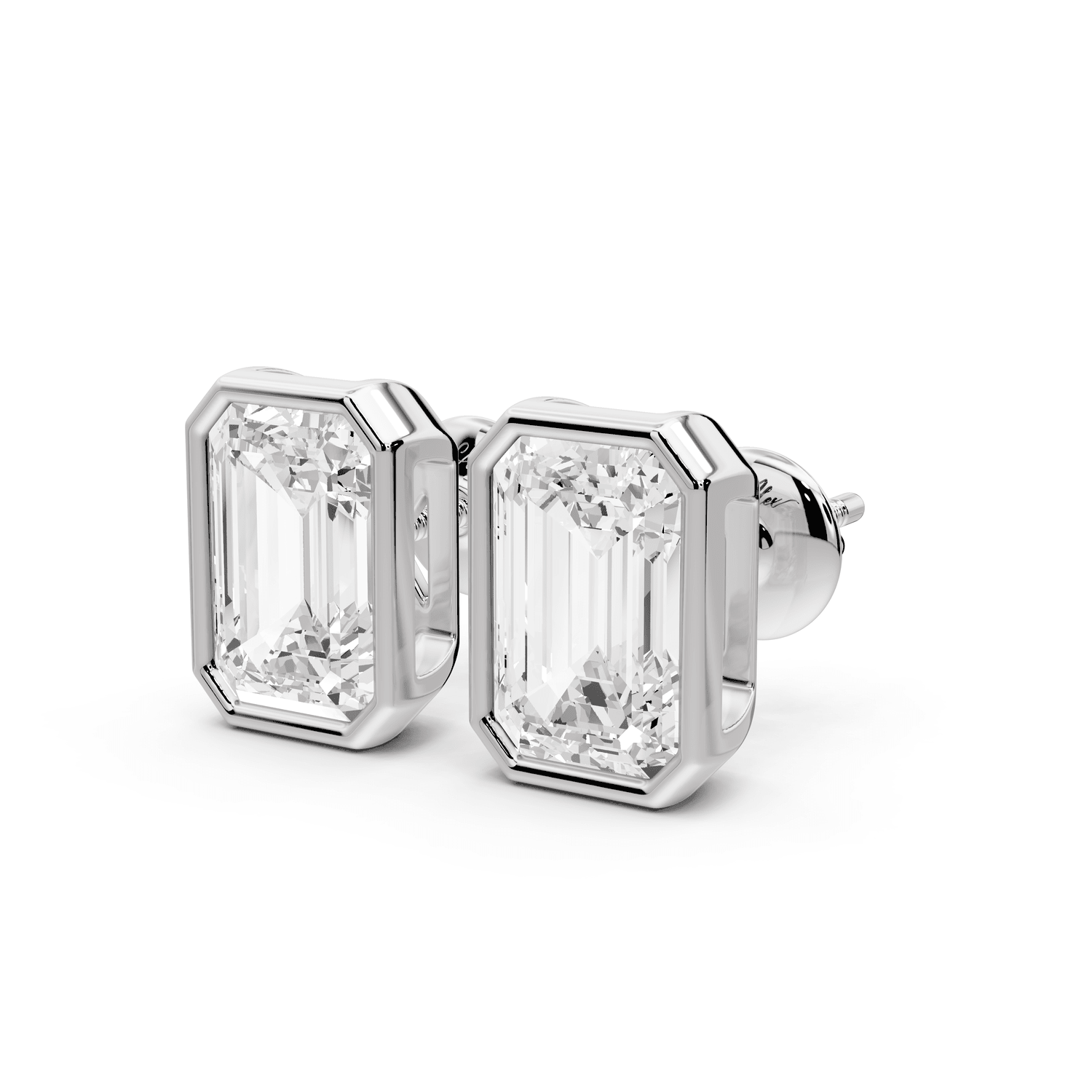 Noa - 4ct 14k white gold Emerald - Cut Diamond Stud Earrings - Mr. Alex Jewelry