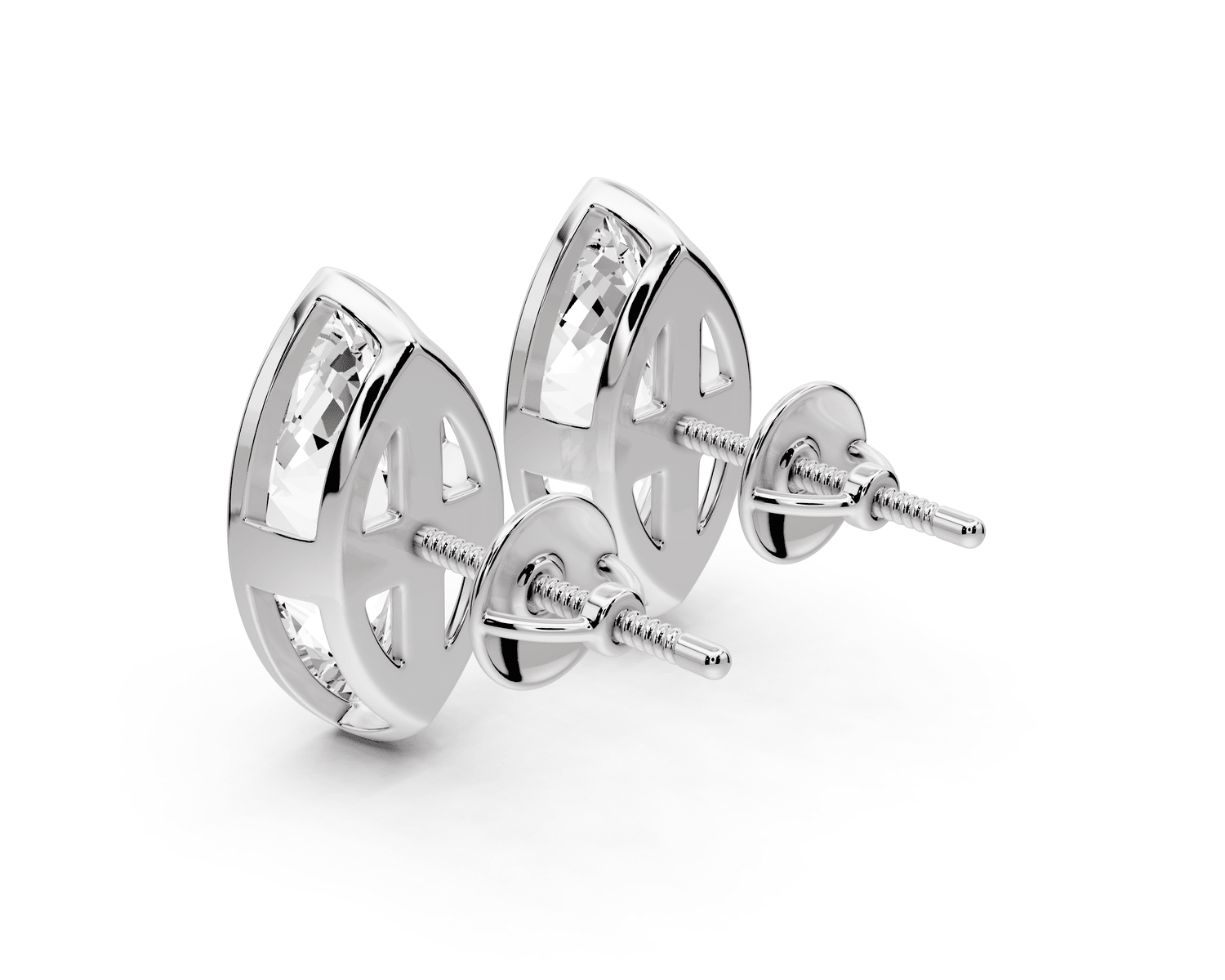 Noa - 4ct 14k white gold Marquise - Cut Diamond Stud Earrings - Mr. Alex Jewelry