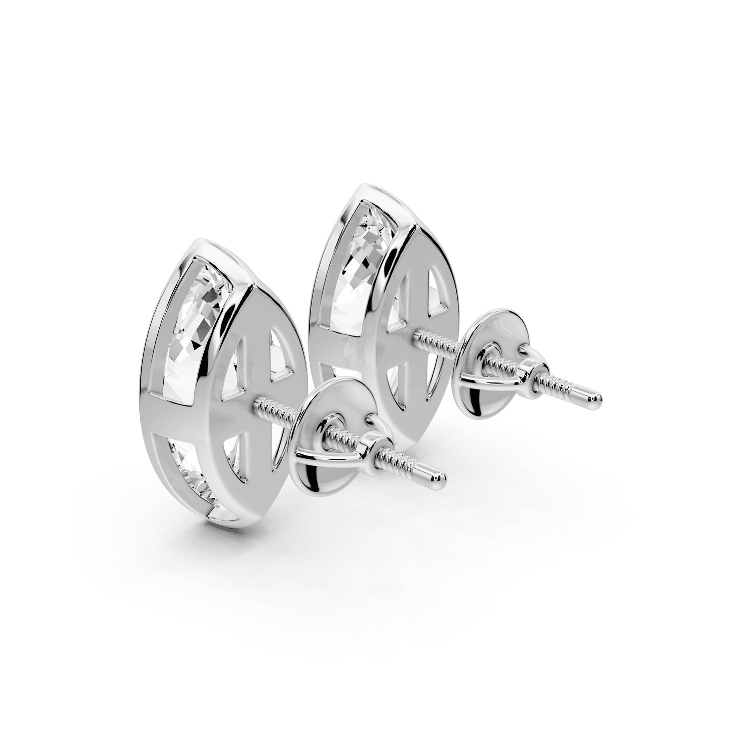 Noa - 4ct 14k white gold Marquise - Cut Diamond Stud Earrings - Mr. Alex Jewelry