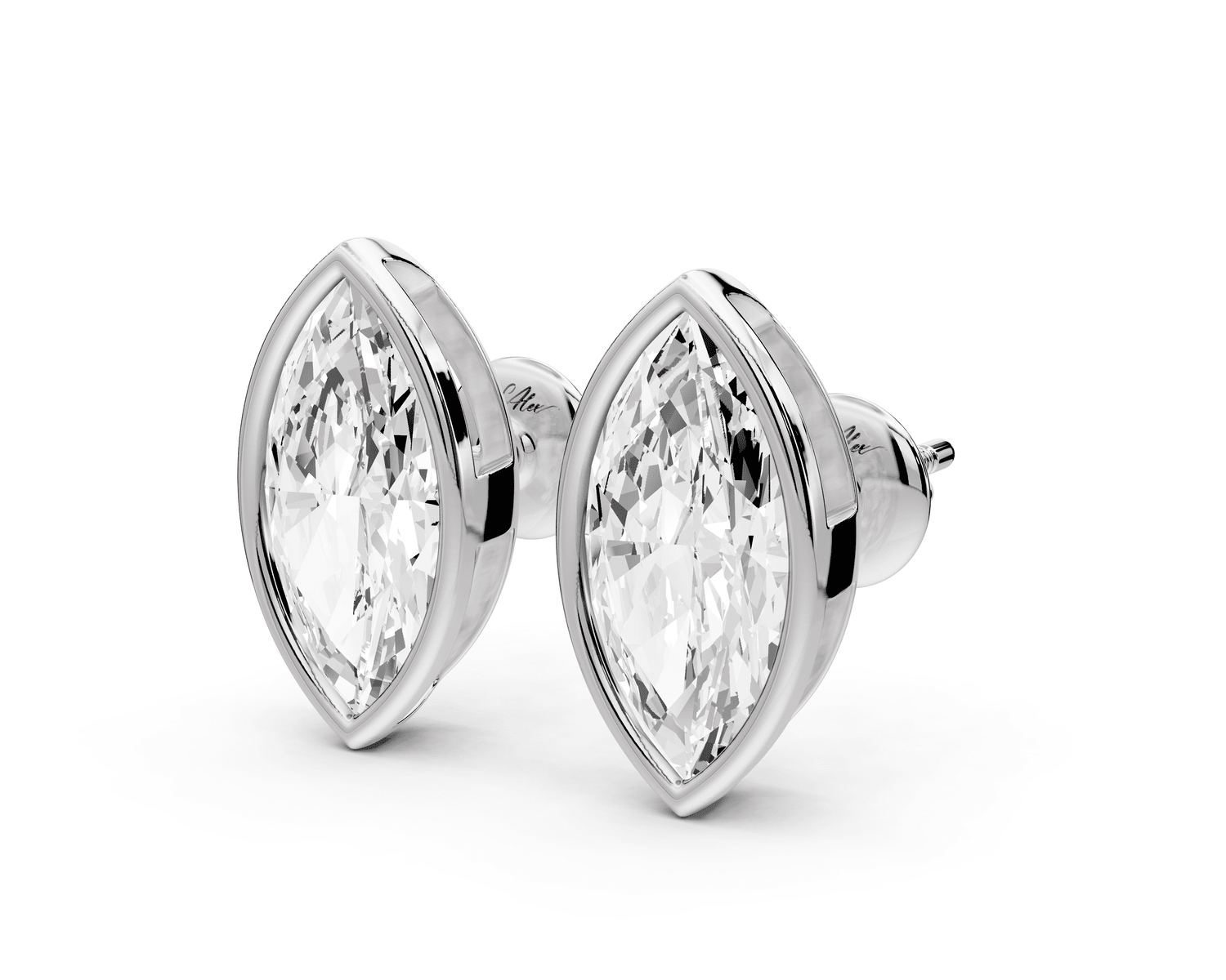 Noa - 4ct 14k white gold Marquise - Cut Diamond Stud Earrings - Mr. Alex Jewelry