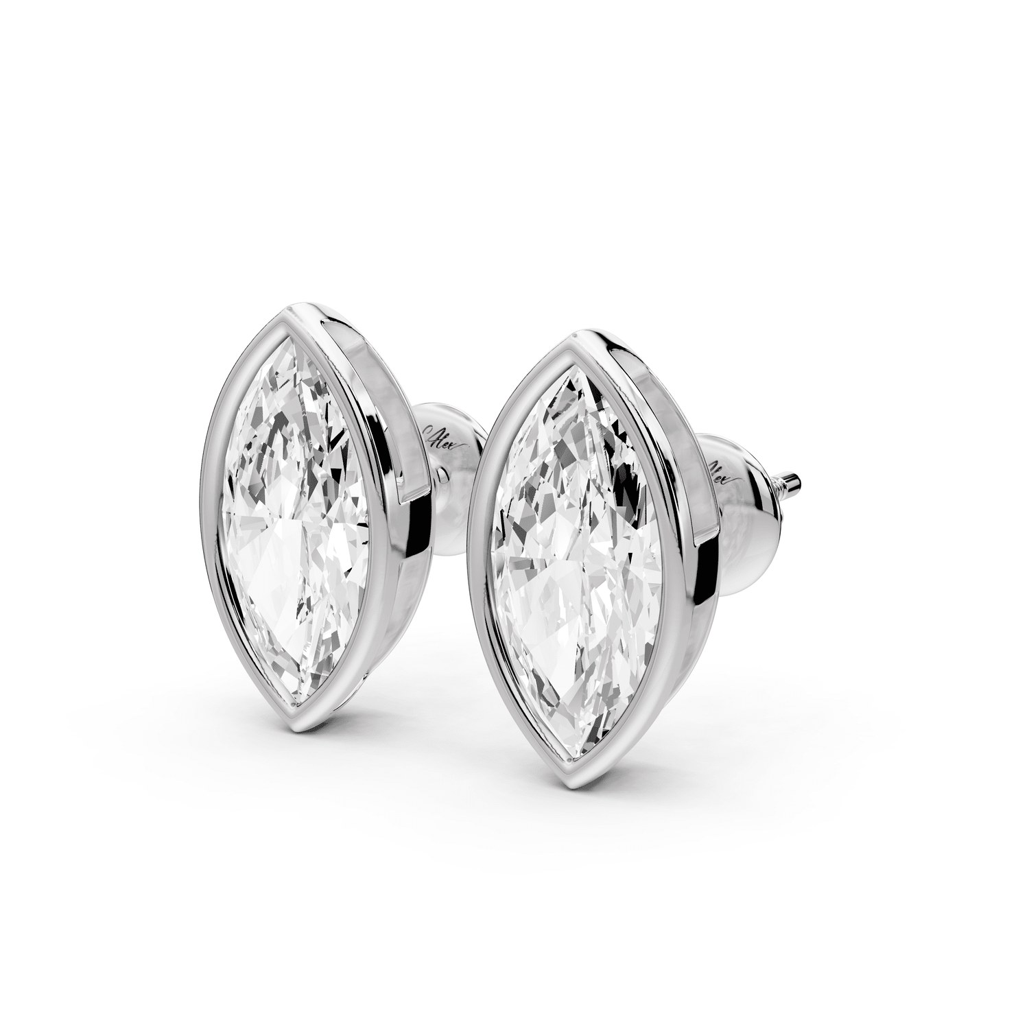Noa - 4ct 14k white gold Marquise - Cut Diamond Stud Earrings - Mr. Alex Jewelry