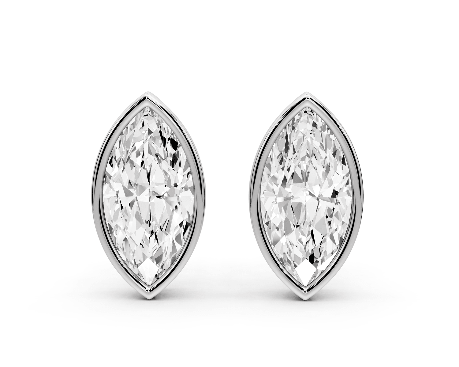 Noa - 4ct 14k white gold Marquise - Cut Diamond Stud Earrings - Mr. Alex Jewelry