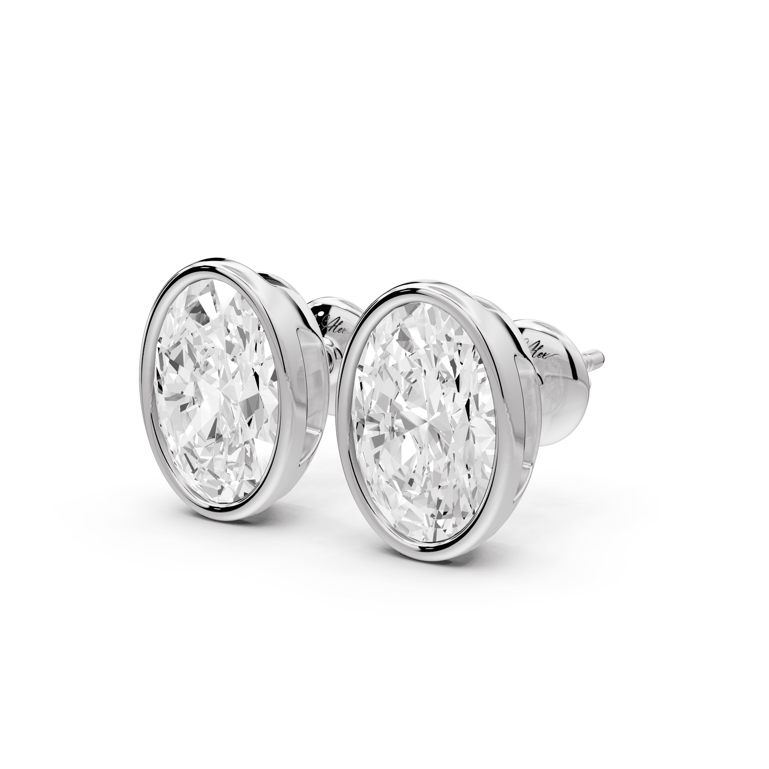 Noa - 4ct 14k white gold Oval - Cut Diamond Stud Earrings - Mr. Alex Jewelry