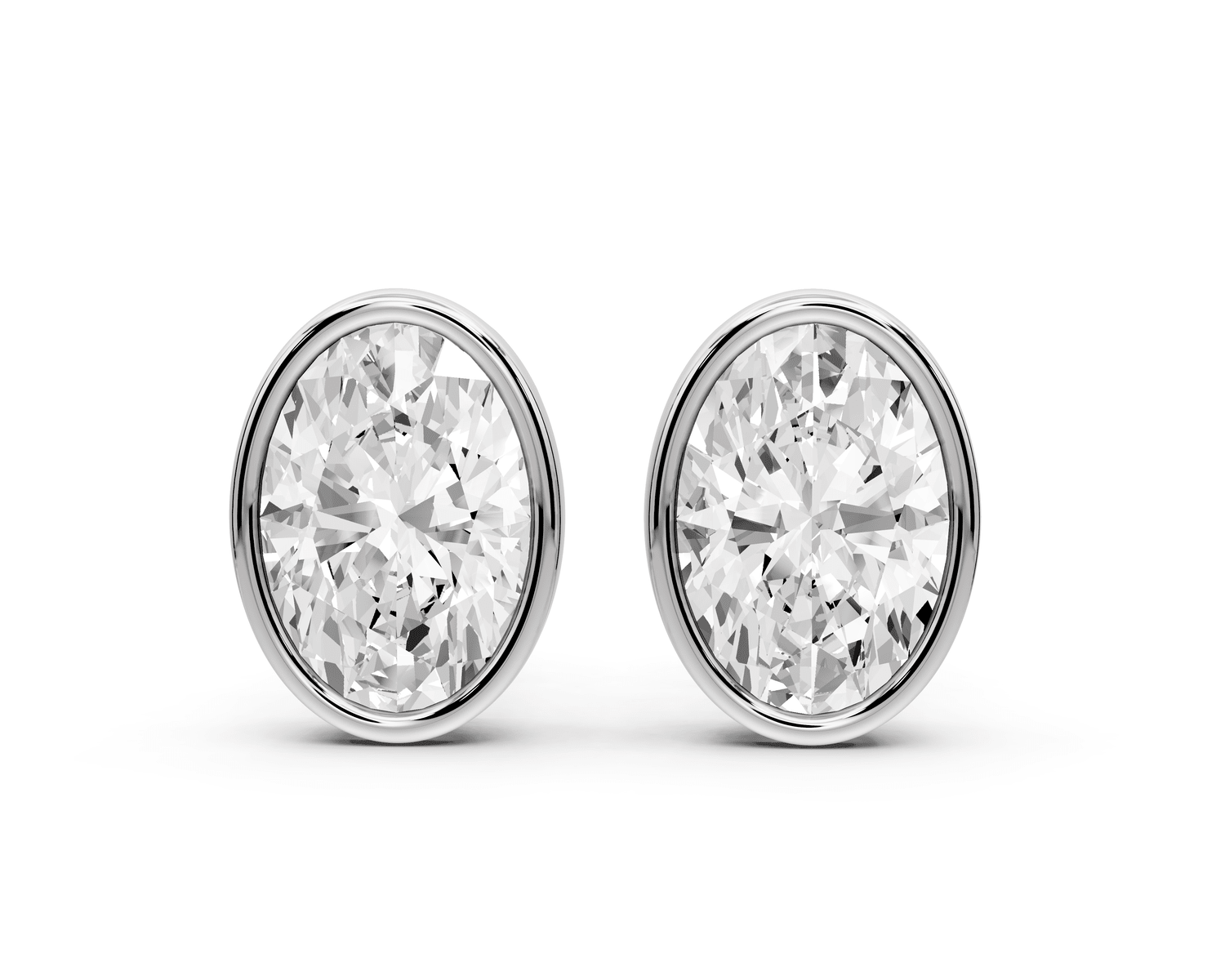 Noa - 4ct 14k white gold Oval - Cut Diamond Stud Earrings - Mr. Alex Jewelry