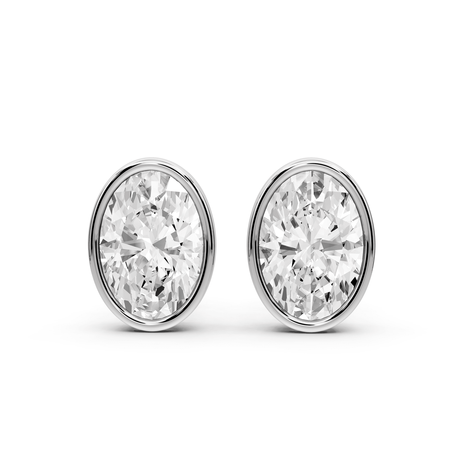Noa - 4ct 14k white gold Oval - Cut Diamond Stud Earrings - Mr. Alex Jewelry