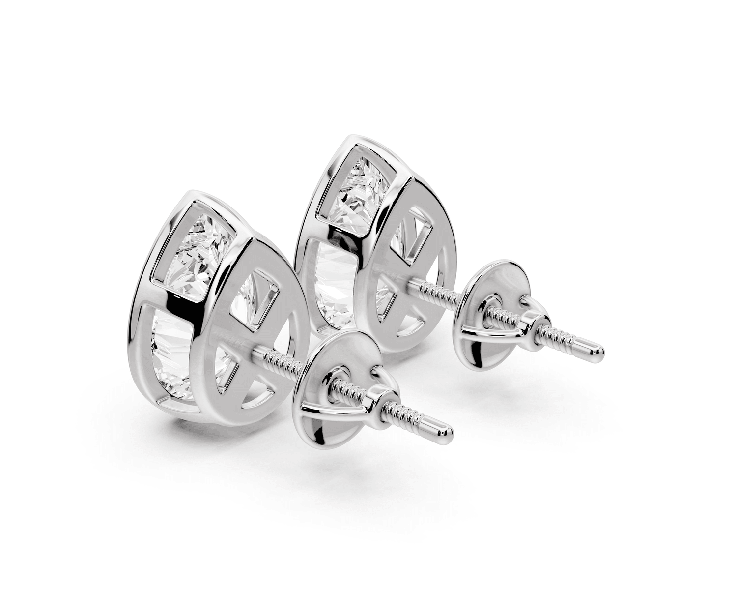Noa - 4ct 14k white gold Pear - Cut Diamond Stud Earrings - Mr. Alex Jewelry