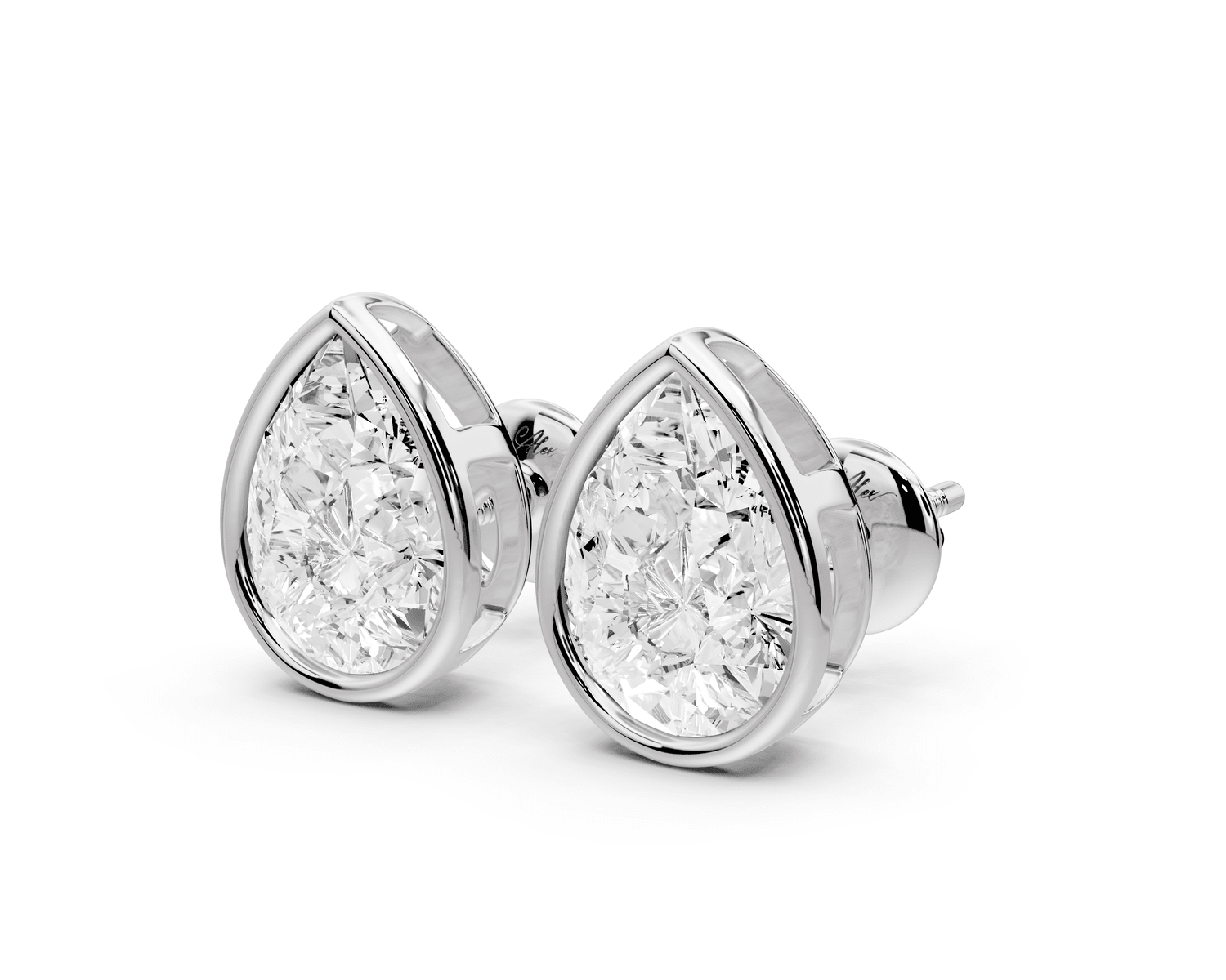 Noa - 4ct 14k white gold Pear - Cut Diamond Stud Earrings - Mr. Alex Jewelry