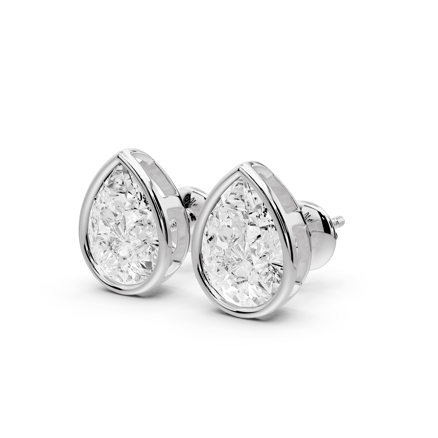 Noa - 4ct 14k white gold Pear - Cut Diamond Stud Earrings - Mr. Alex Jewelry
