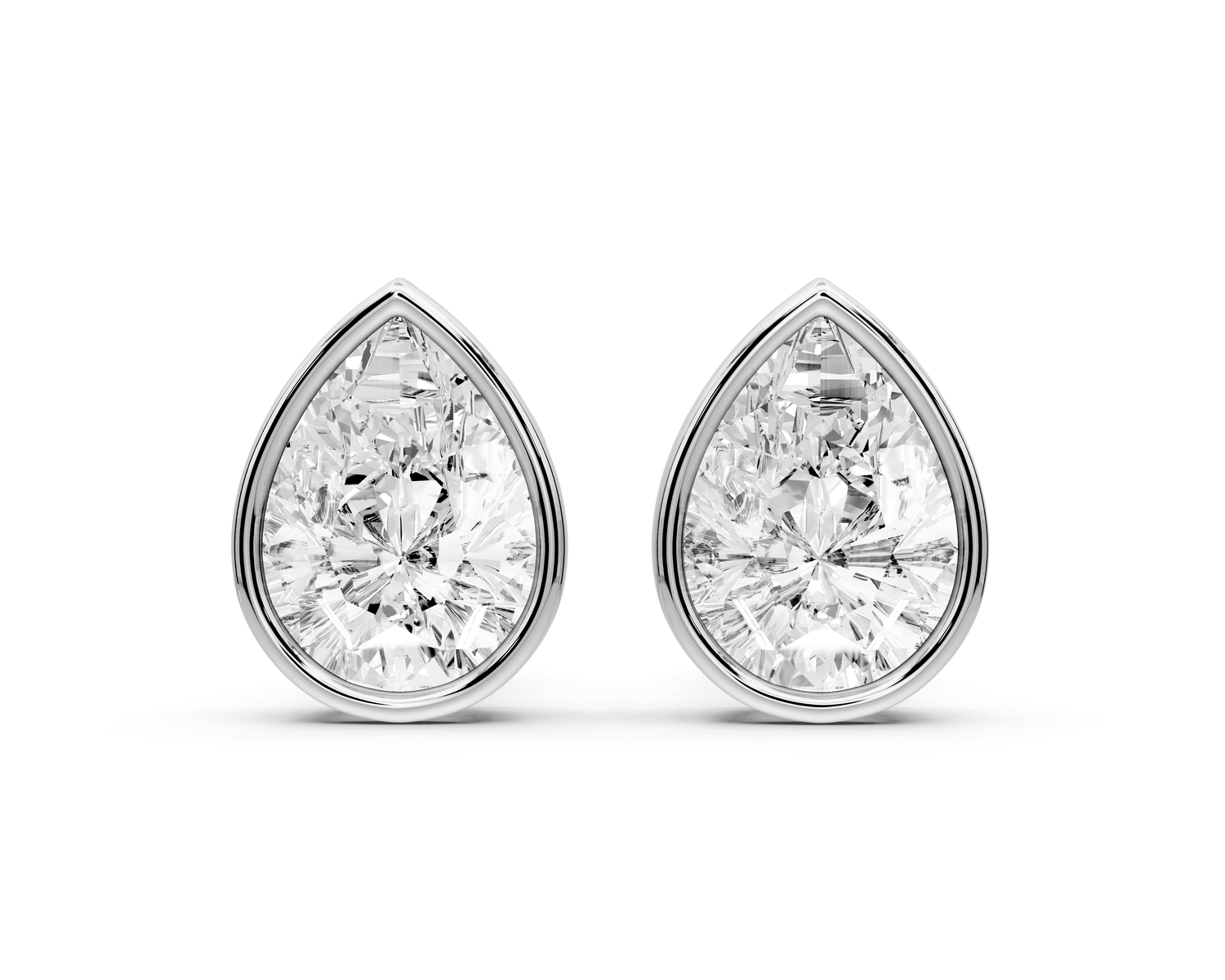 Noa - 4ct 14k white gold Pear - Cut Diamond Stud Earrings - Mr. Alex Jewelry