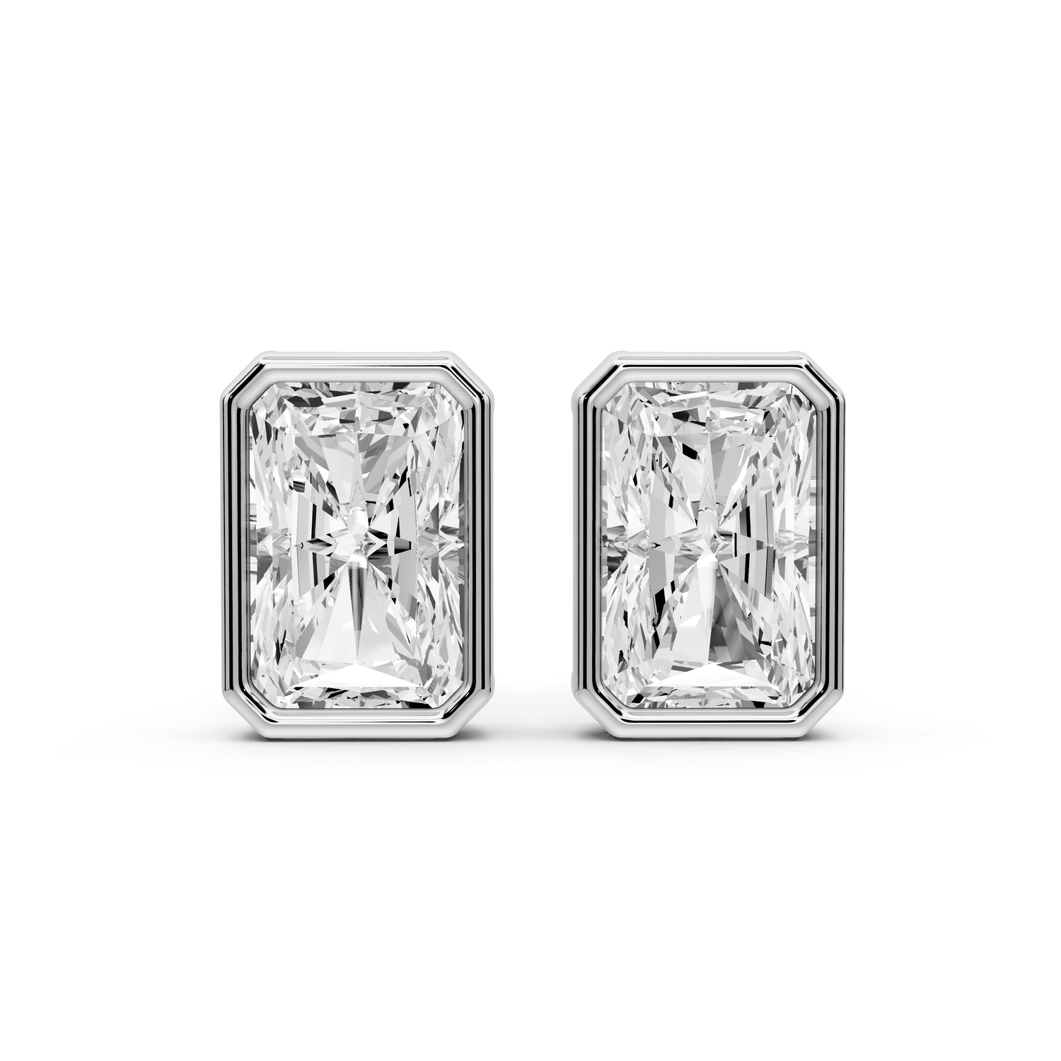 Noa - 4ct 14k white gold Radiant - Cut Diamond Stud Earrings - Mr. Alex Jewelry