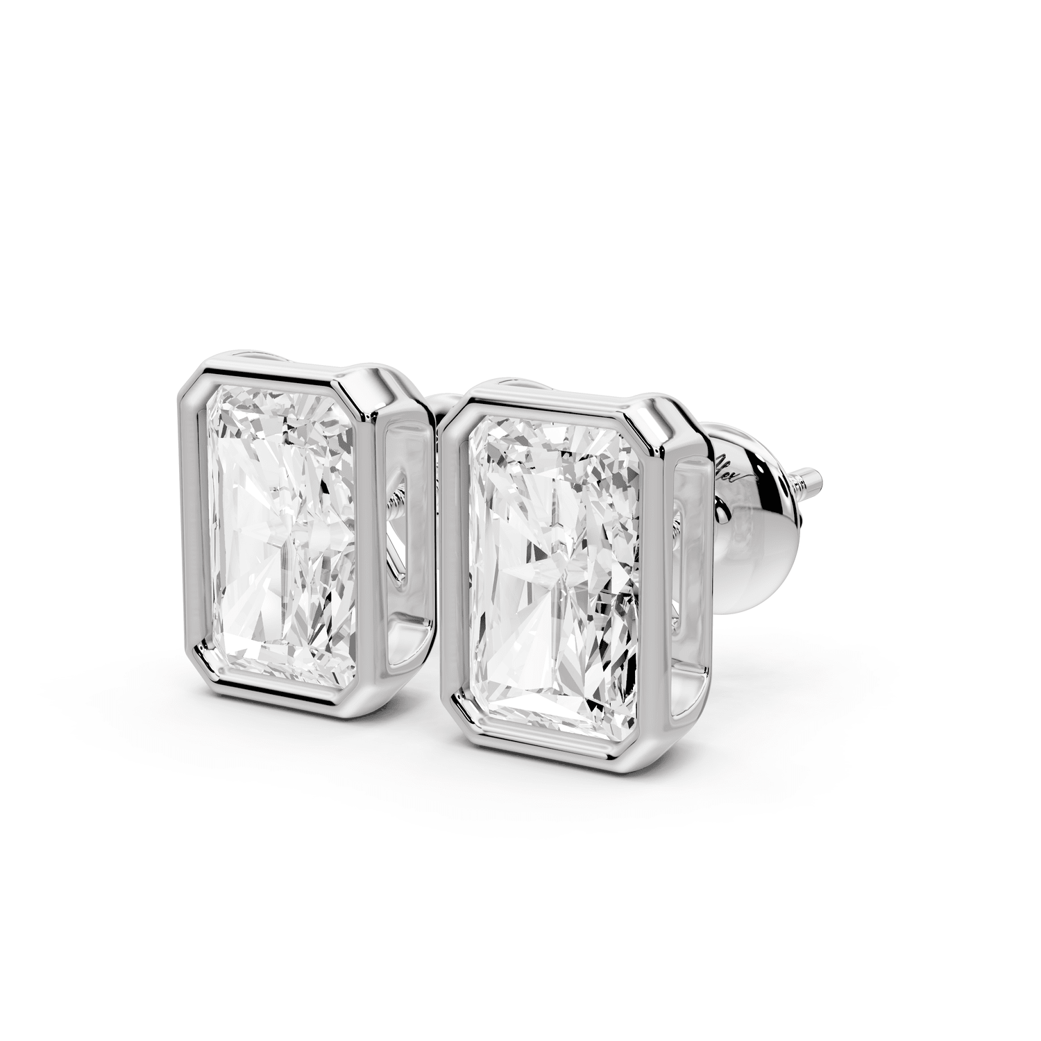 Noa - 4ct 14k white gold Radiant - Cut Diamond Stud Earrings - Mr. Alex Jewelry