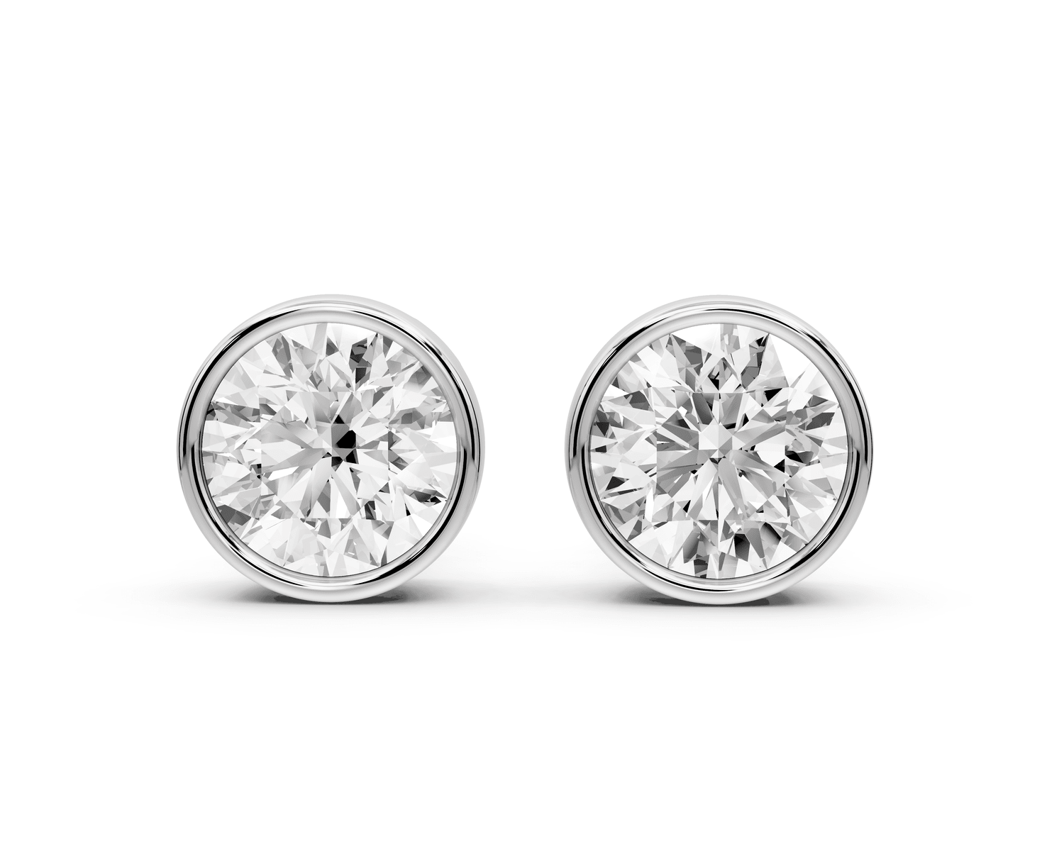 Noa - 4ct 14k white gold Round - Cut Diamond Stud Earrings - Mr. Alex Jewelry