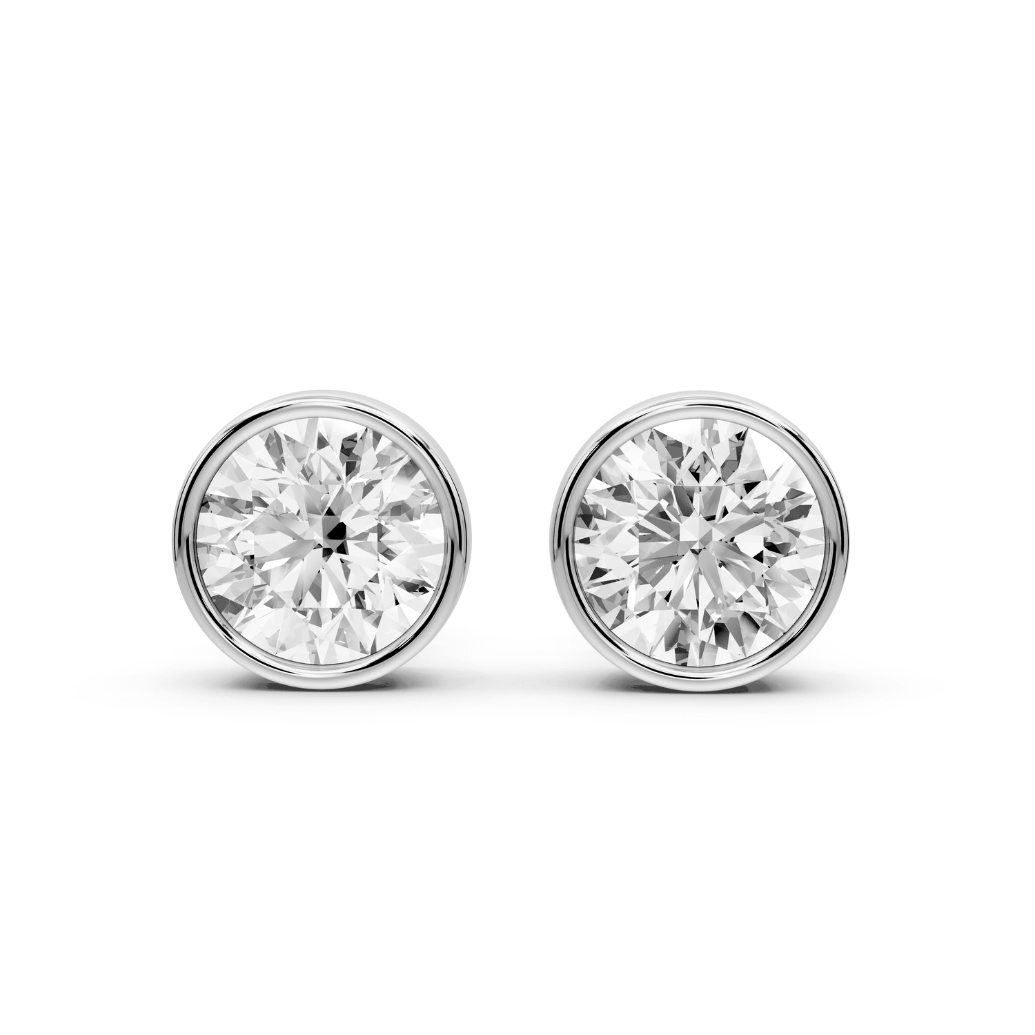 Noa - 4ct 14k white gold Round - Cut Diamond Stud Earrings - Mr. Alex Jewelry