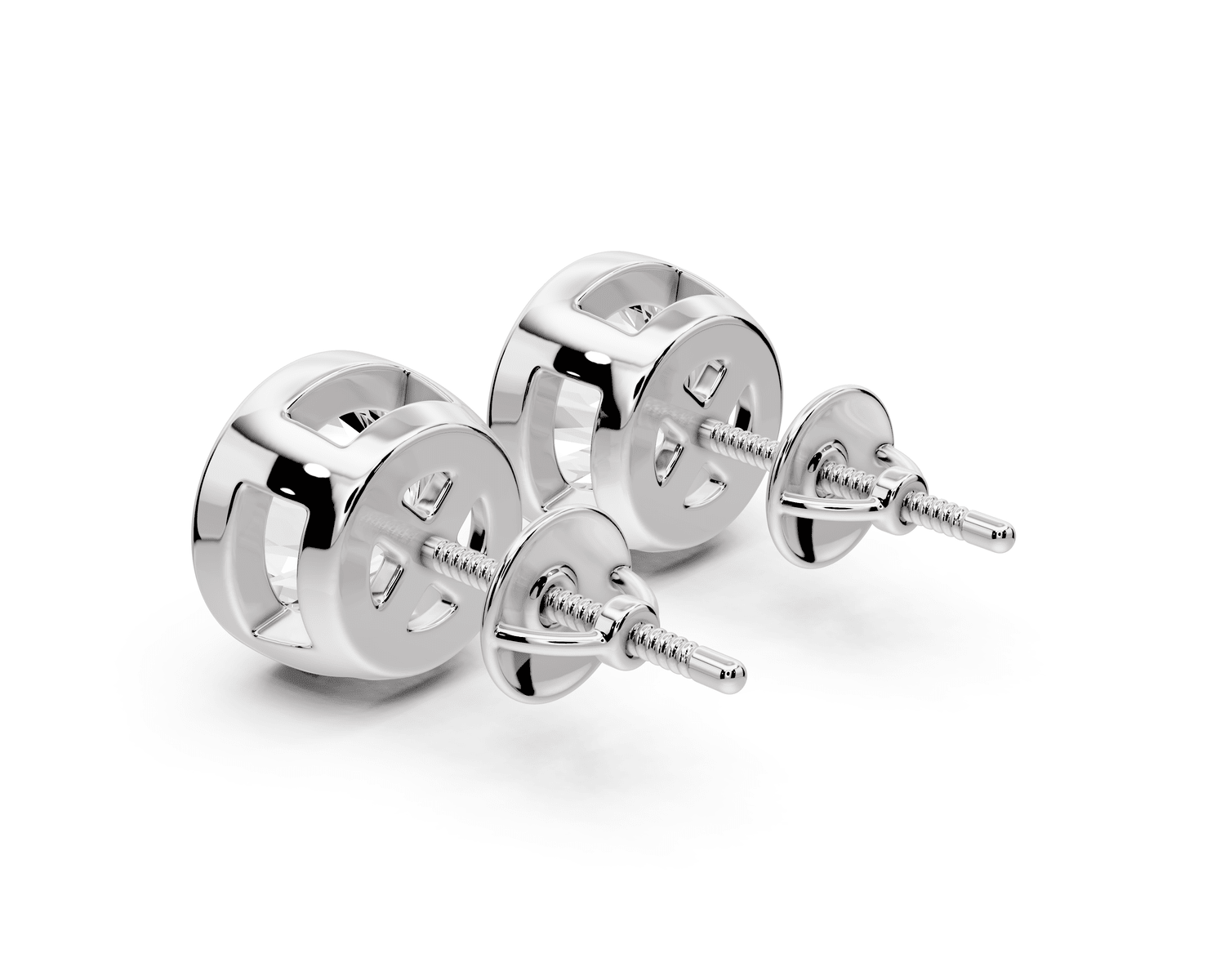 Noa - 4ct 14k white gold Round - Cut Diamond Stud Earrings - Mr. Alex Jewelry