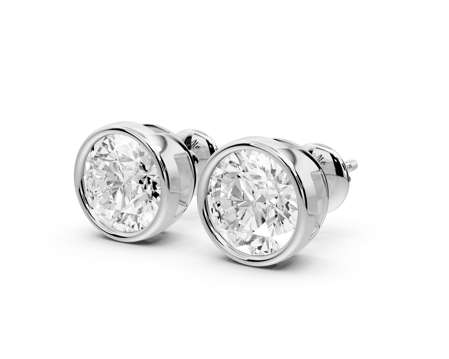 Noa - 4ct 14k white gold Round - Cut Diamond Stud Earrings - Mr. Alex Jewelry