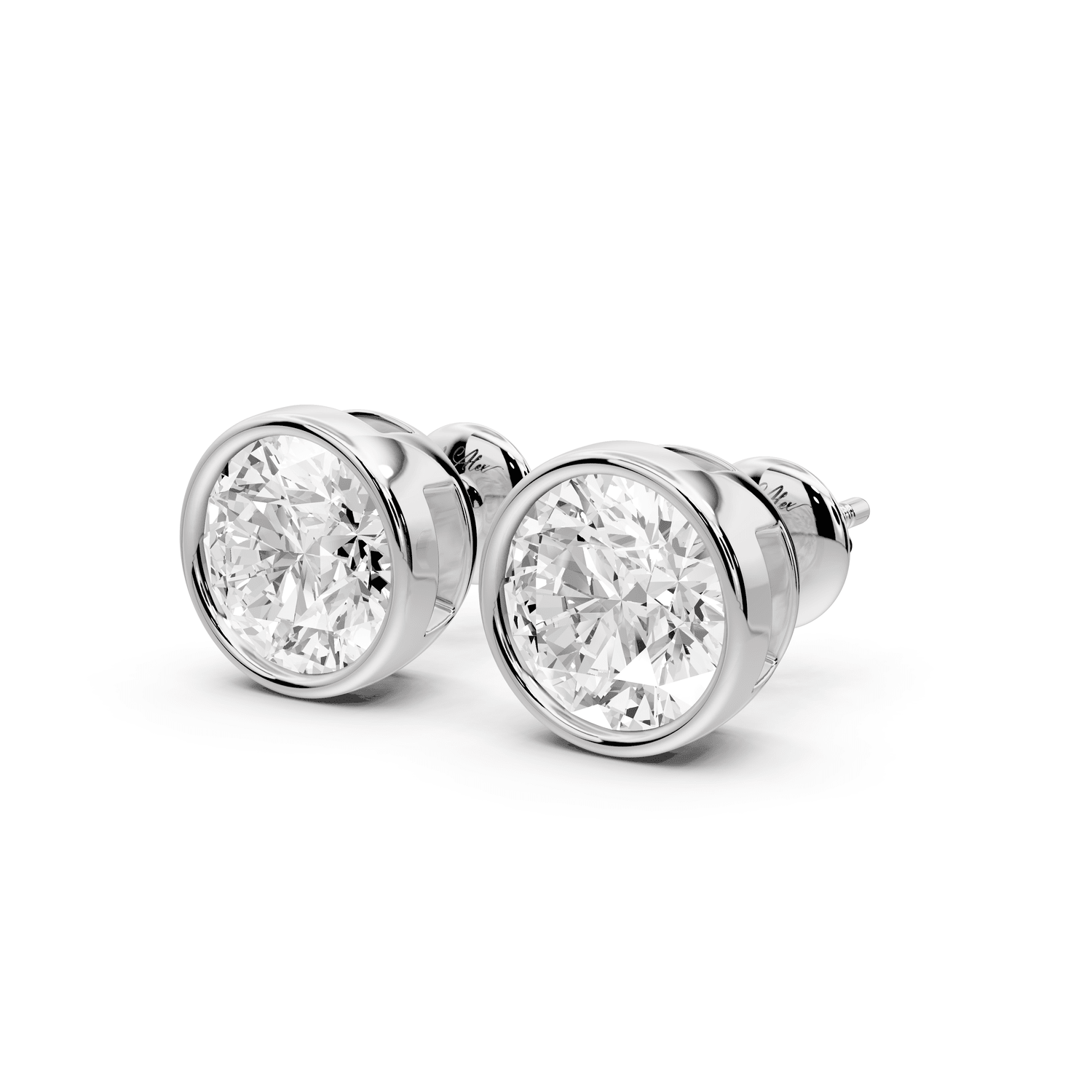 Noa - 4ct 14k white gold Round - Cut Diamond Stud Earrings - Mr. Alex Jewelry