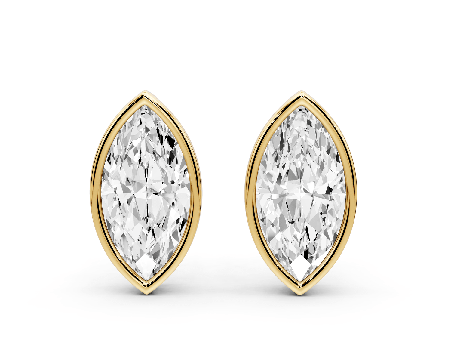 Noa - 4ct 14k yellow gold Marquise - Cut Diamond Stud Earrings - Mr. Alex Jewelry
