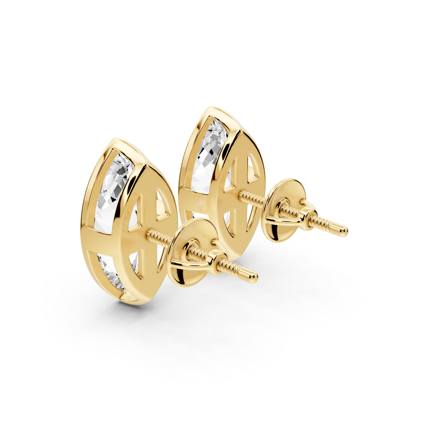 Noa - 4ct 14k yellow gold Marquise - Cut Diamond Stud Earrings - Mr. Alex Jewelry