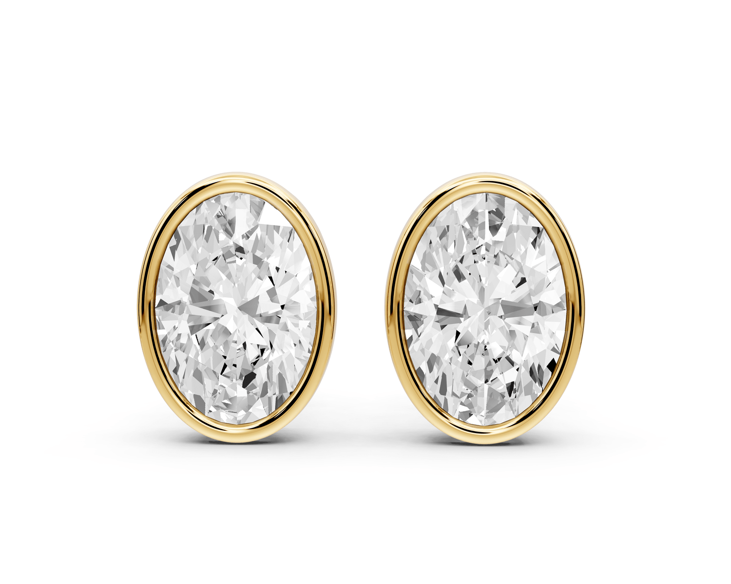 Noa - 4ct 14k yellow gold Oval - Cut Diamond Stud Earrings - Mr. Alex Jewelry