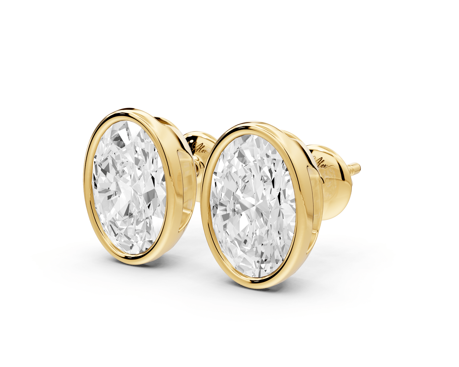 Noa - 4ct 14k yellow gold Oval - Cut Diamond Stud Earrings - Mr. Alex Jewelry