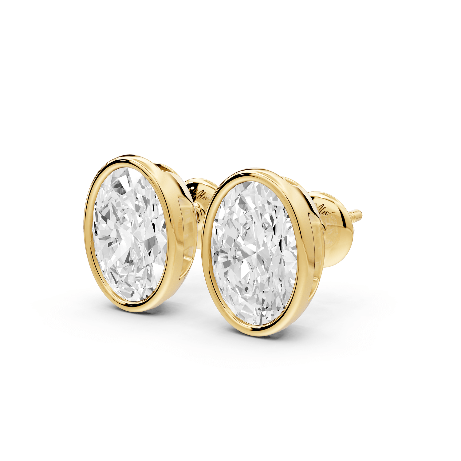 Noa - 4ct 14k yellow gold Oval - Cut Diamond Stud Earrings - Mr. Alex Jewelry