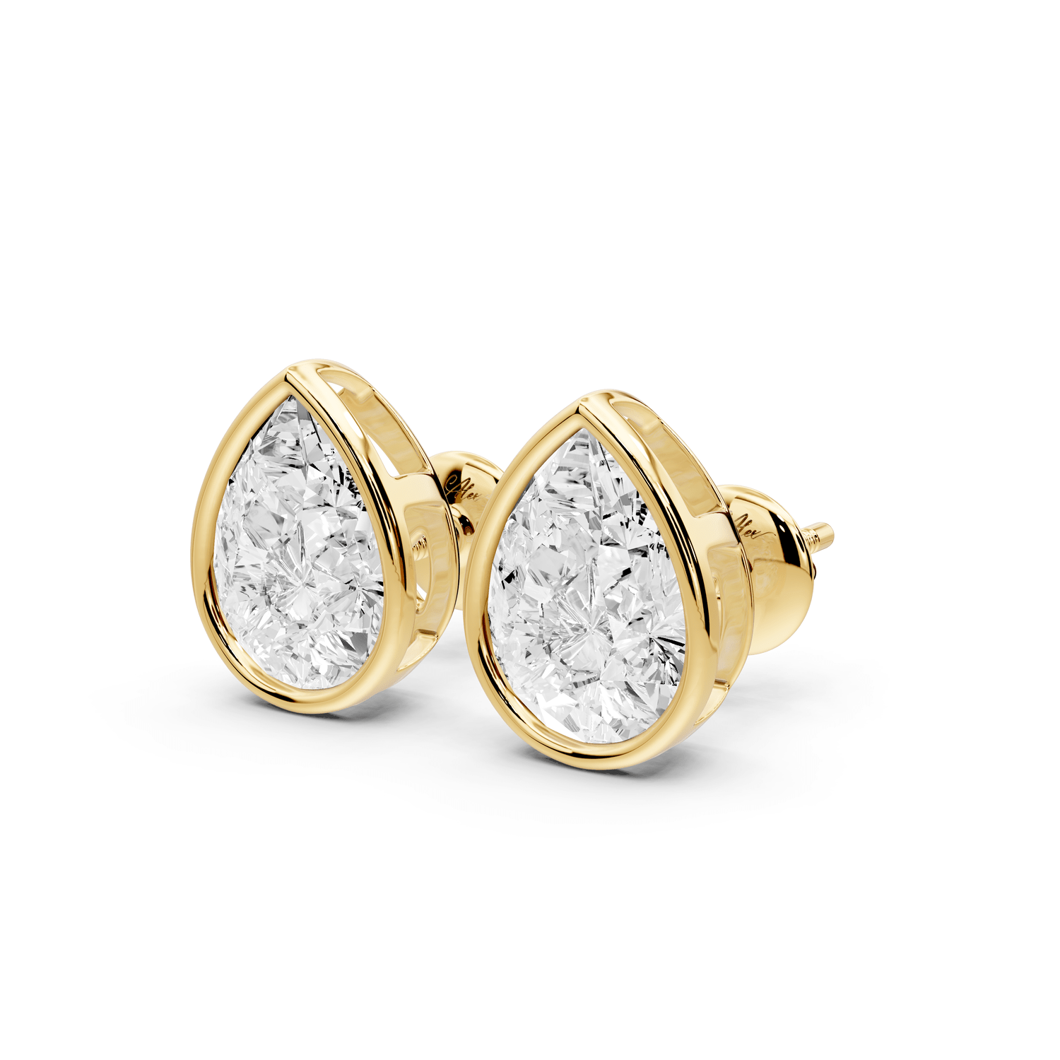 Noa - 4ct 14k yellow gold Pear - Cut Diamond Stud Earrings - Mr. Alex Jewelry